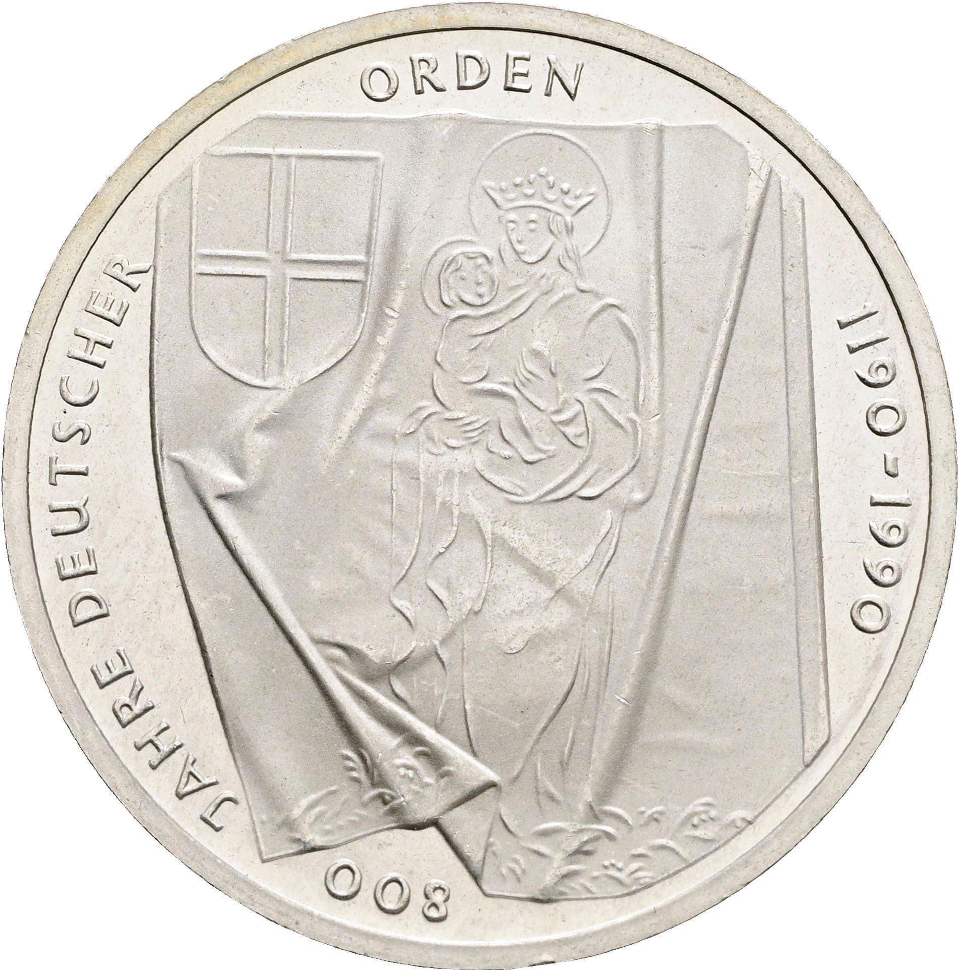 10 Deutsche Mark 1990 J – Vorderseite