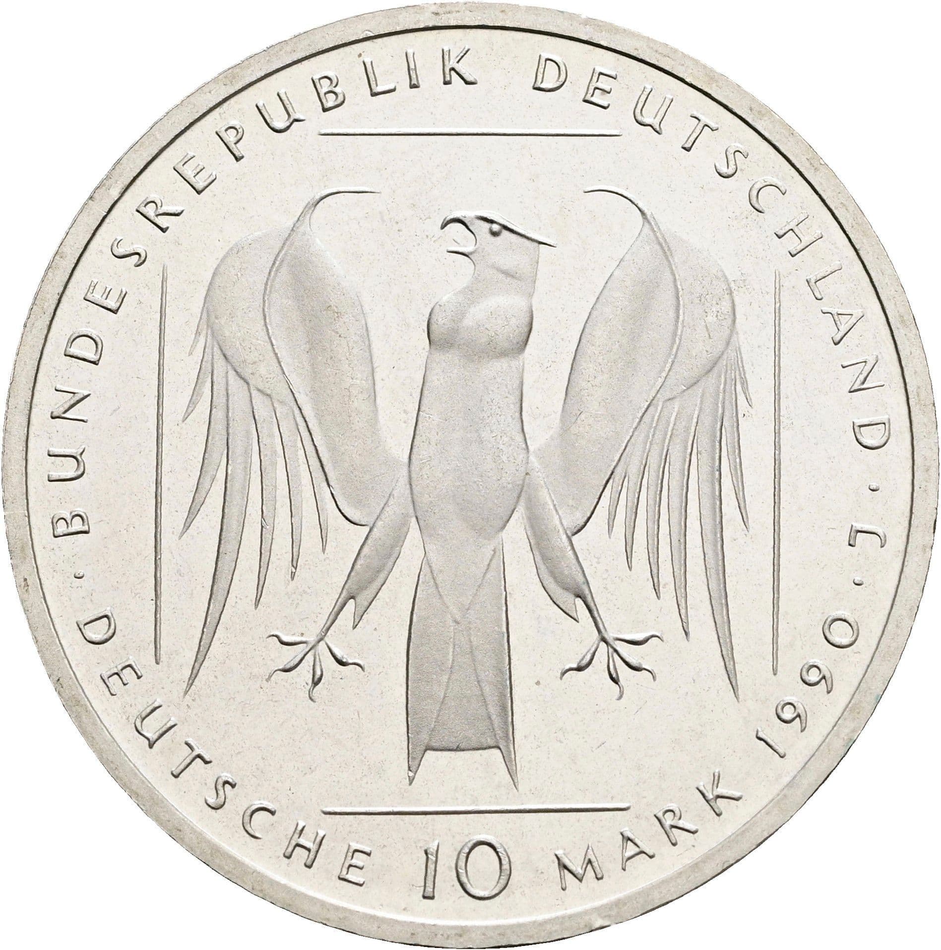 10 Deutsche Mark 1990 J – Rückseite