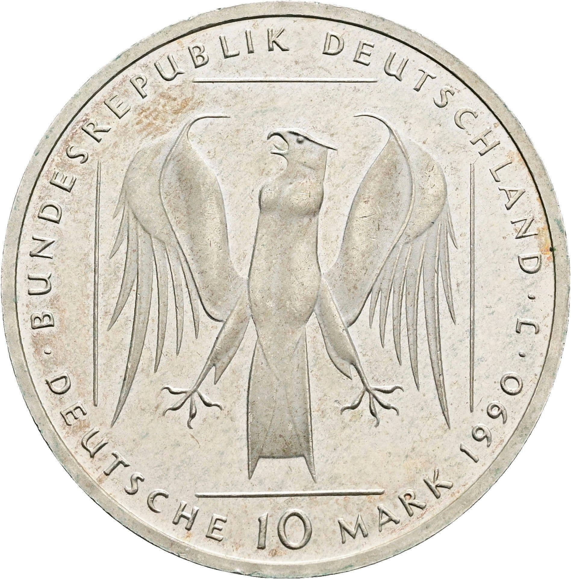10 Deutsche Mark 1990 J – Rückseite