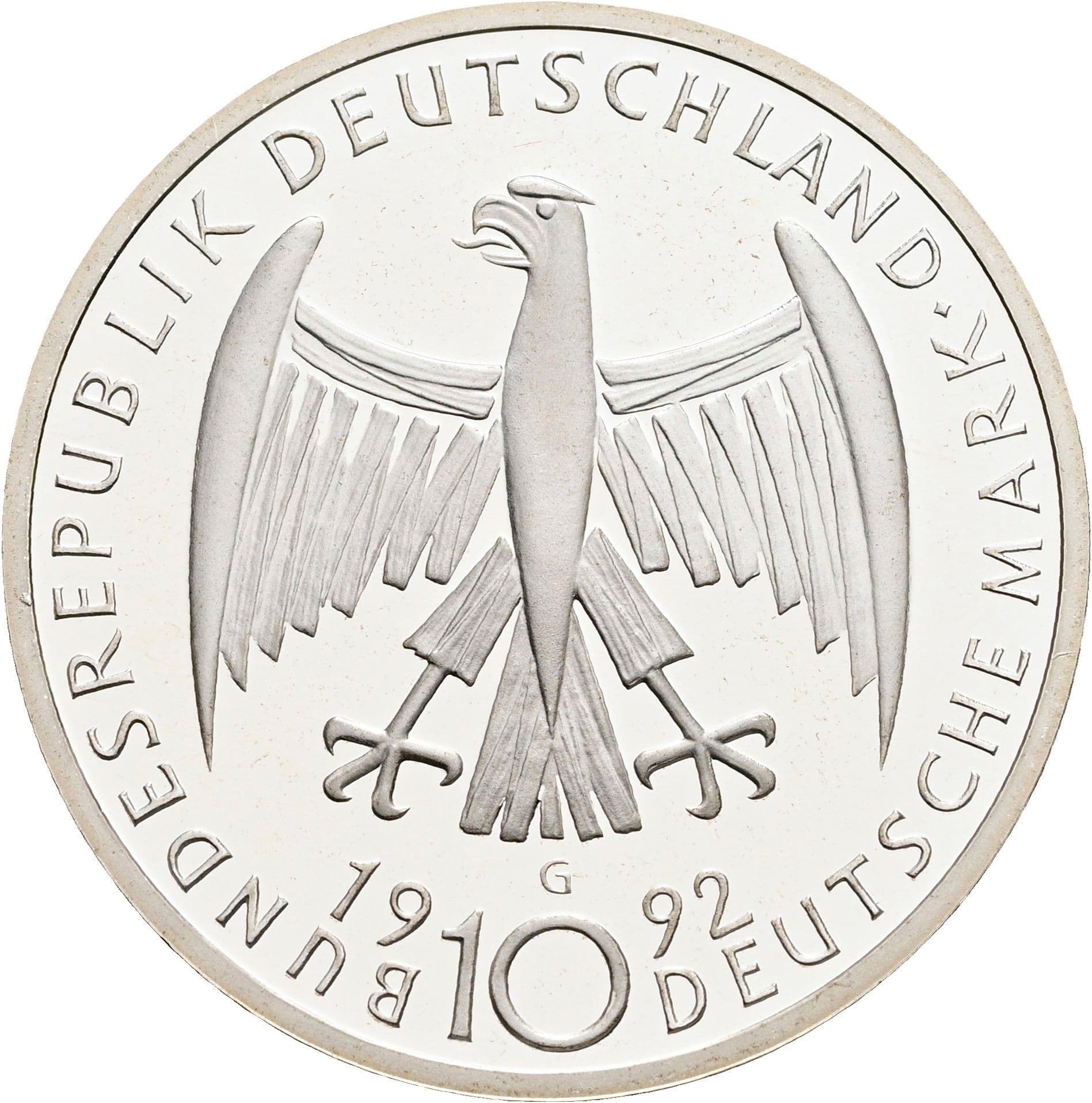 10 Deutsche Mark 1992 G – Rückseite