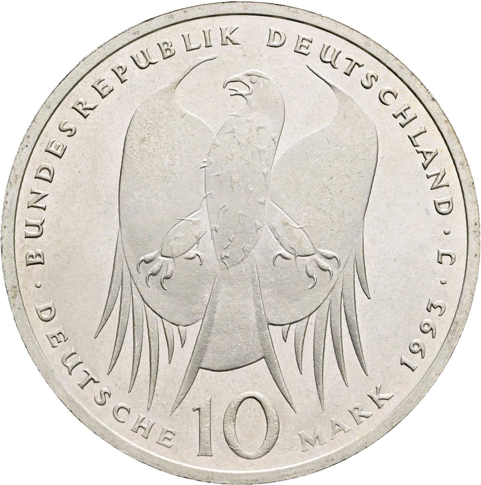 10 Deutsche Mark 1993 J – Rückseite