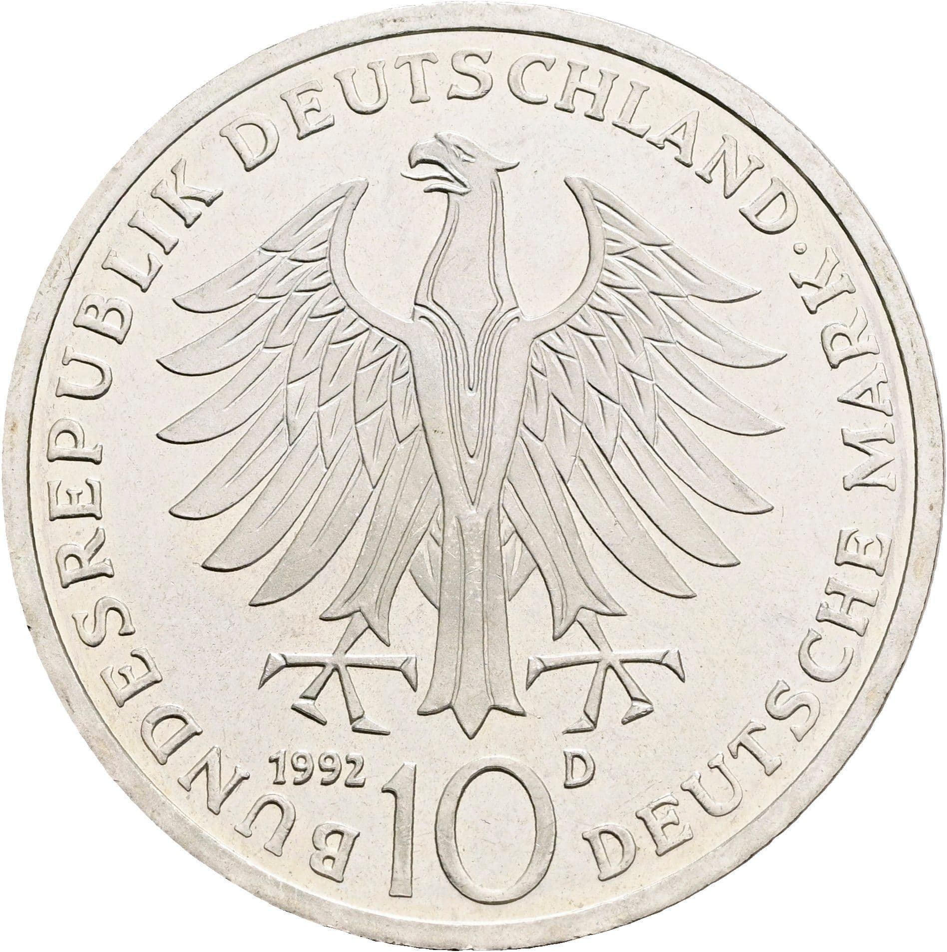 10 Deutsche Mark 1992 D – Rückseite