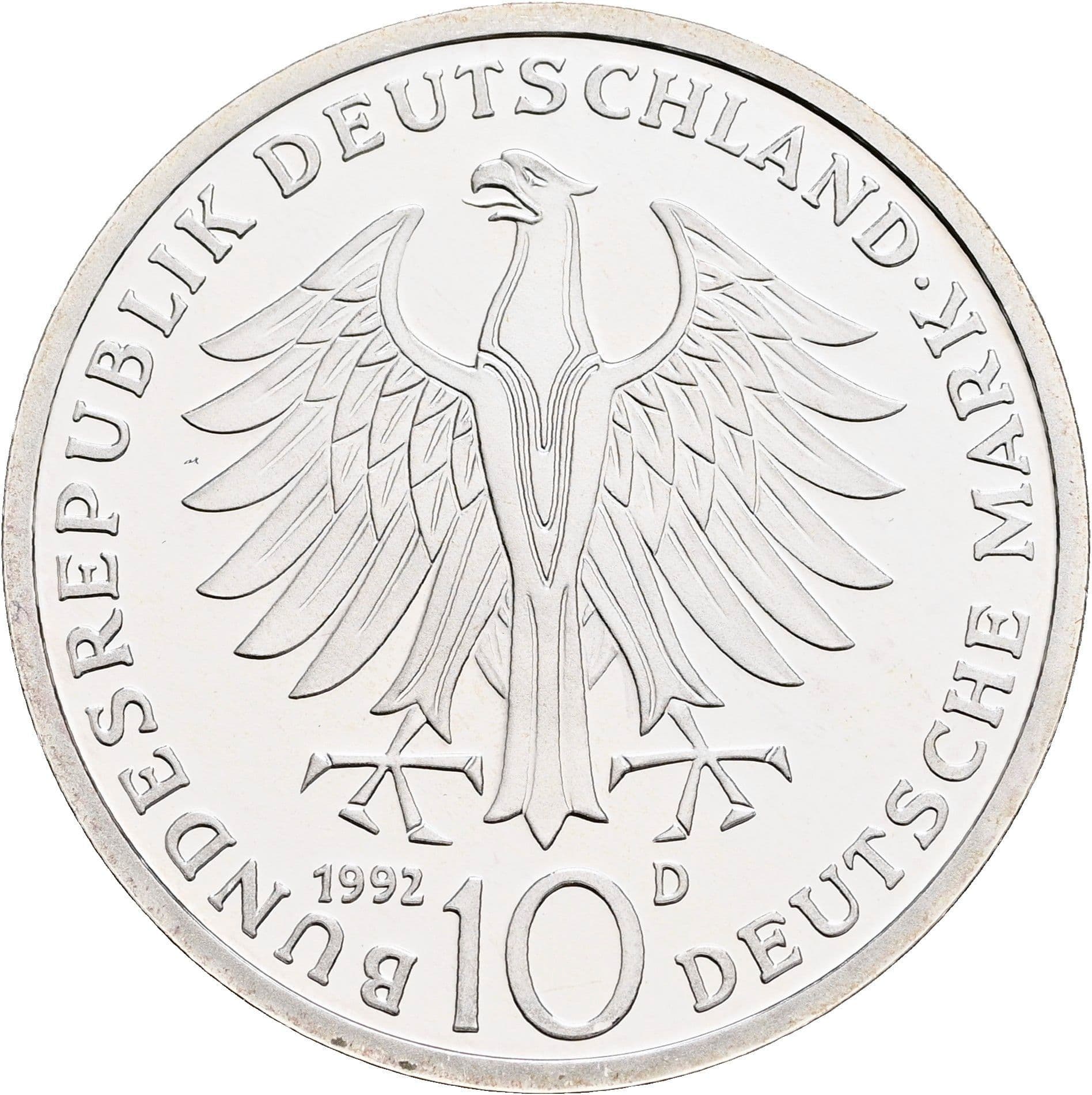 10 Deutsche Mark 1992 D – Rückseite