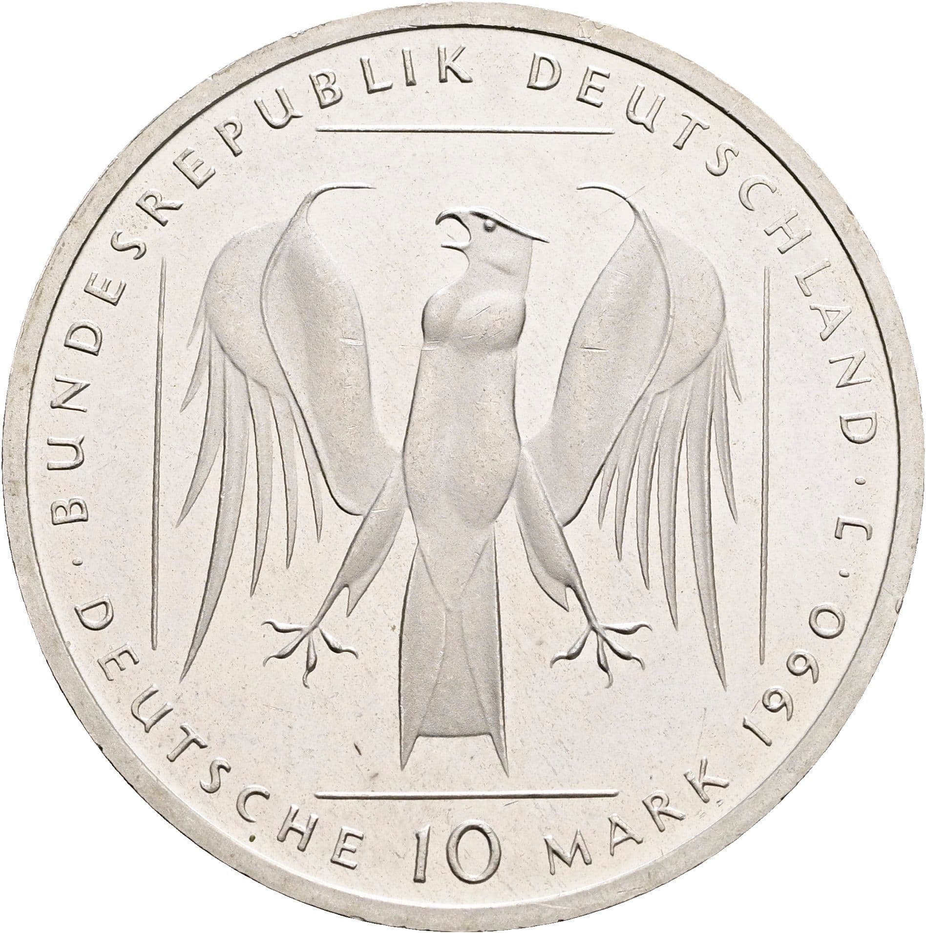 10 Deutsche Mark 1990 J – Rückseite