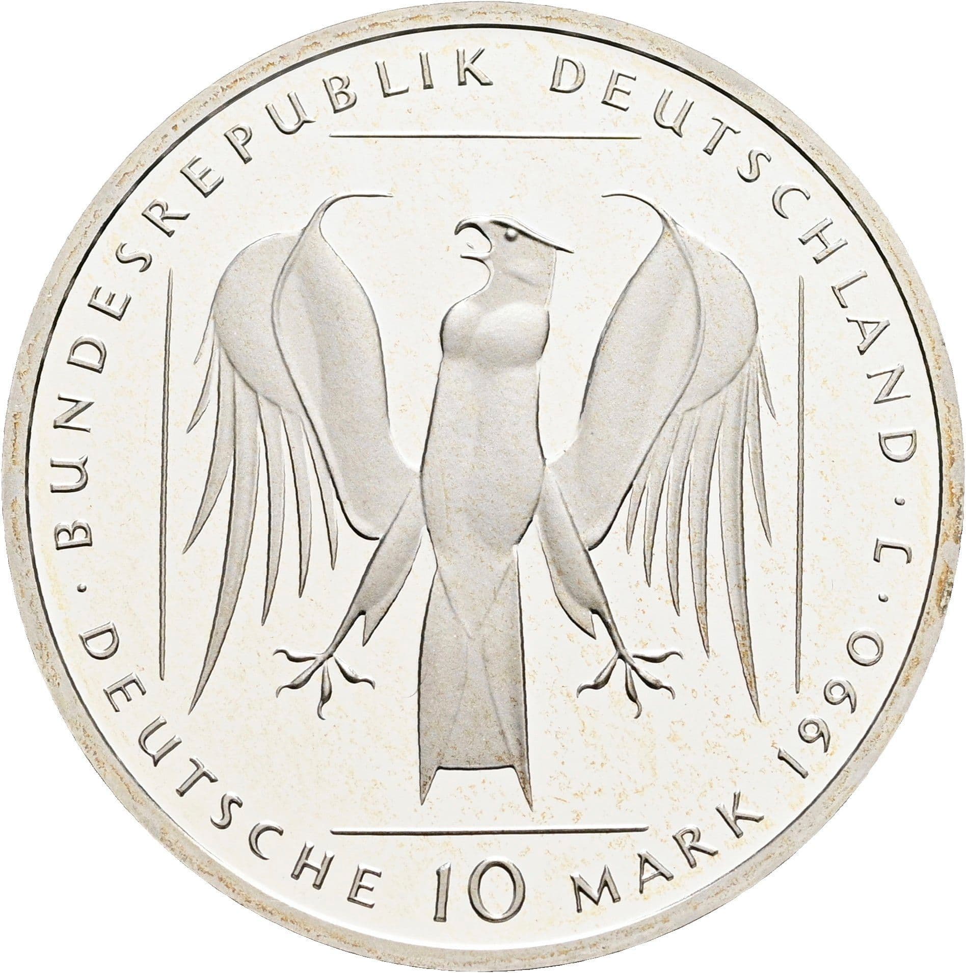 10 Deutsche Mark 1990 J – Rückseite