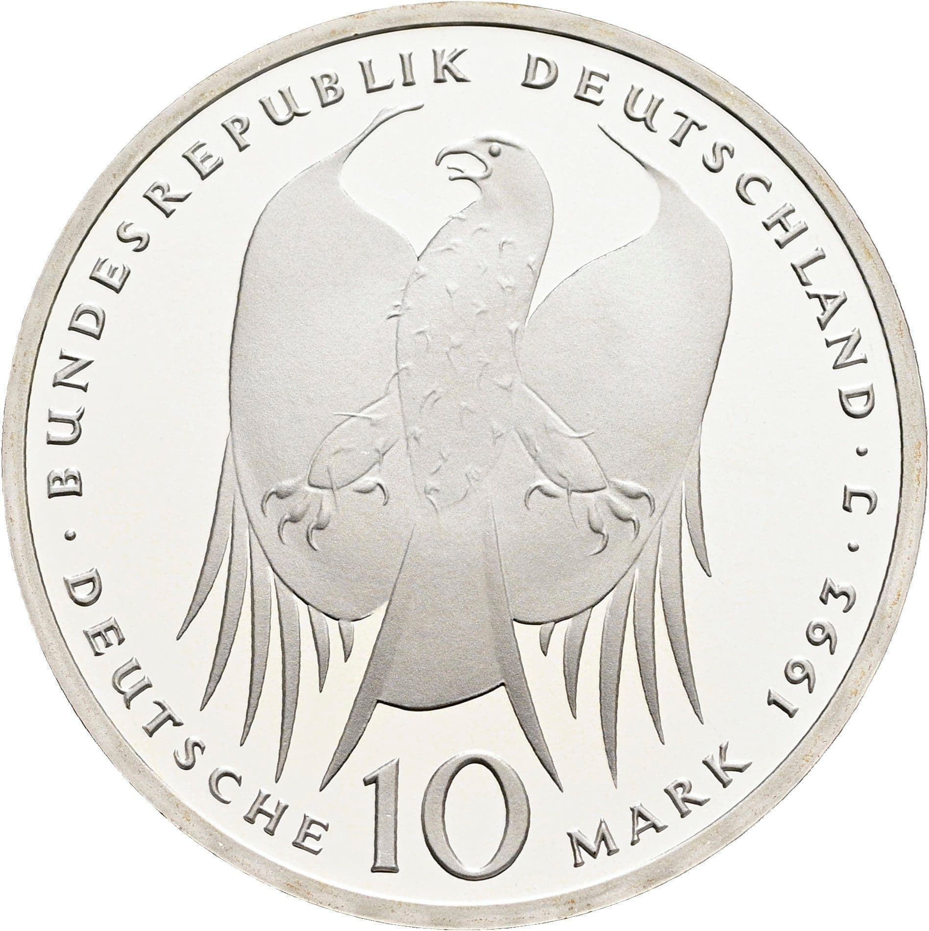 10 Deutsche Mark 1993 J – Rückseite