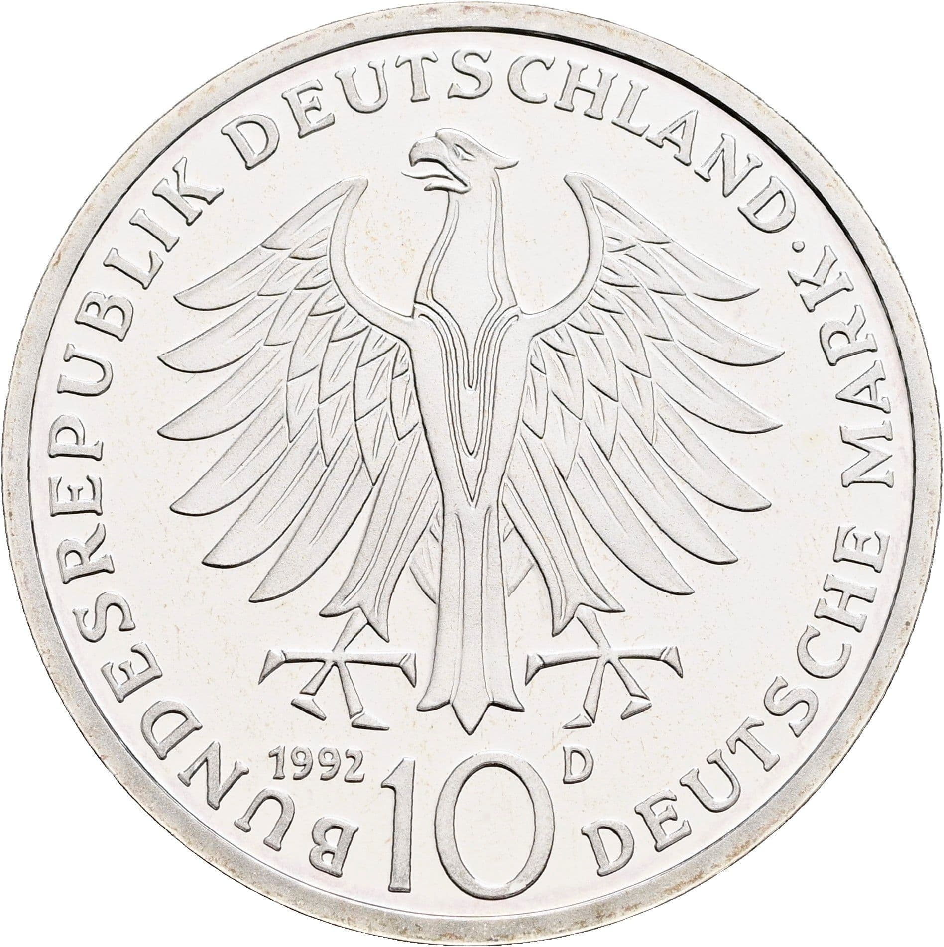 10 Deutsche Mark 1992 D – Rückseite