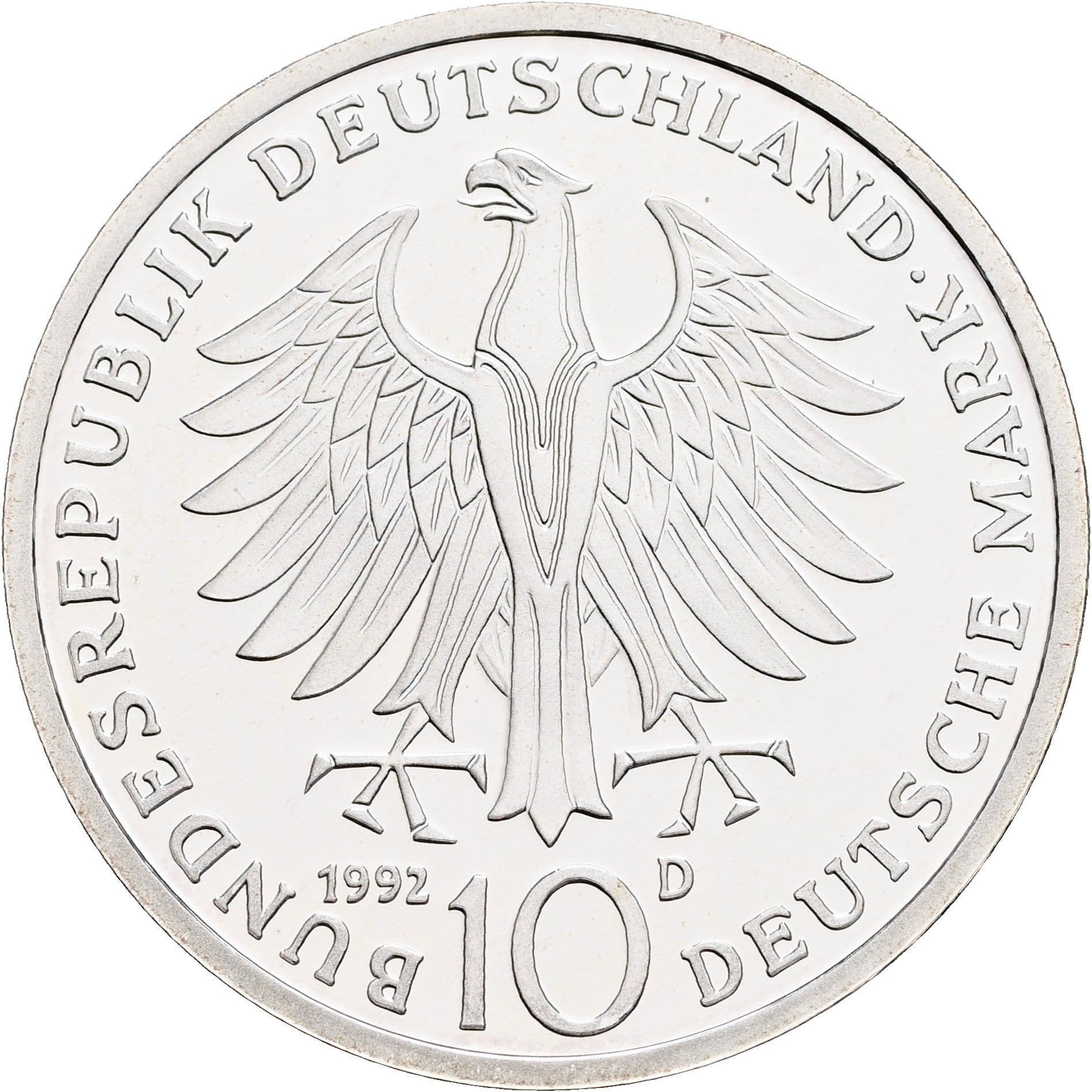 10 Deutsche Mark 1992 D – Rückseite