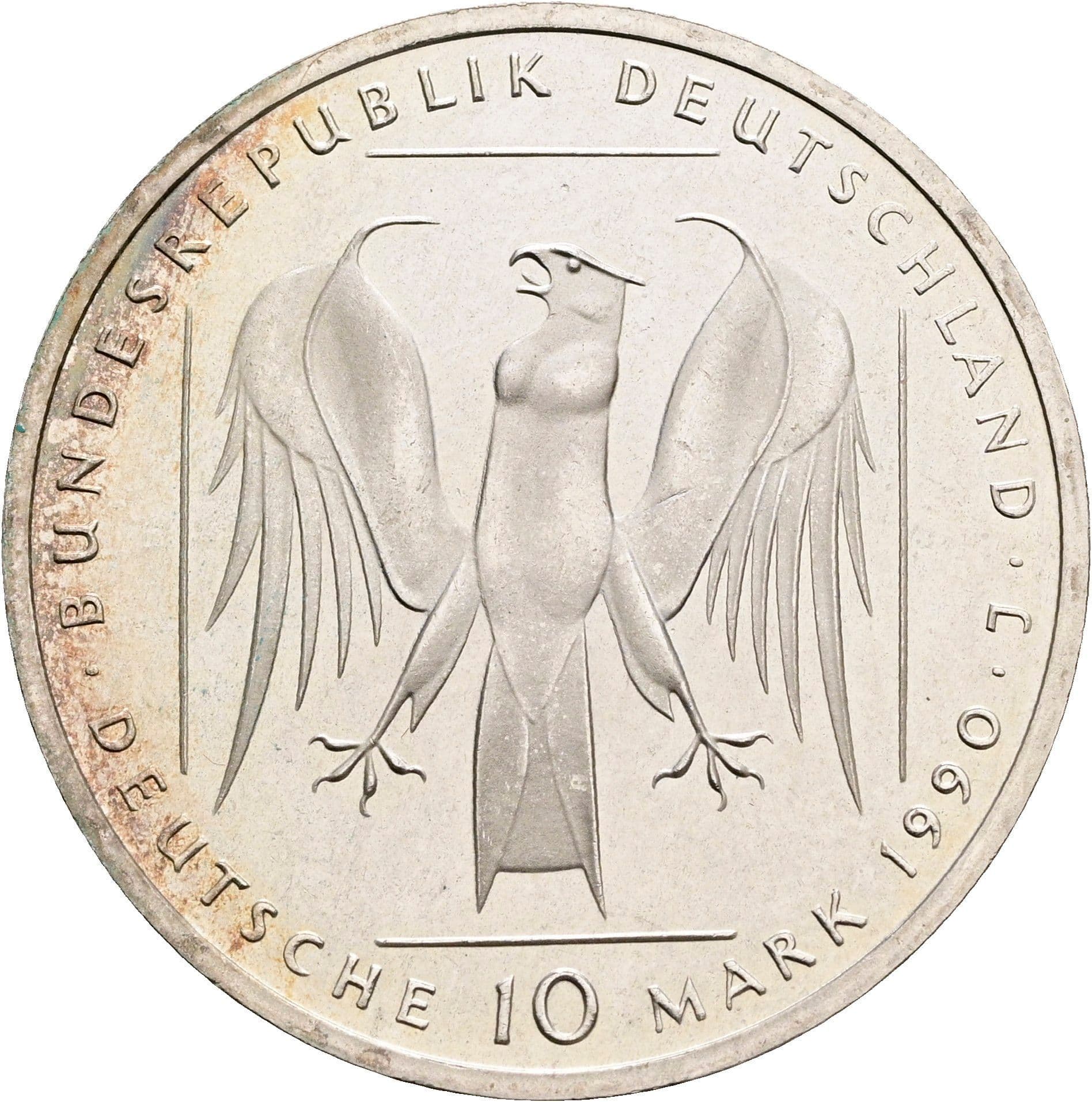 10 Deutsche Mark 1990 J – Rückseite