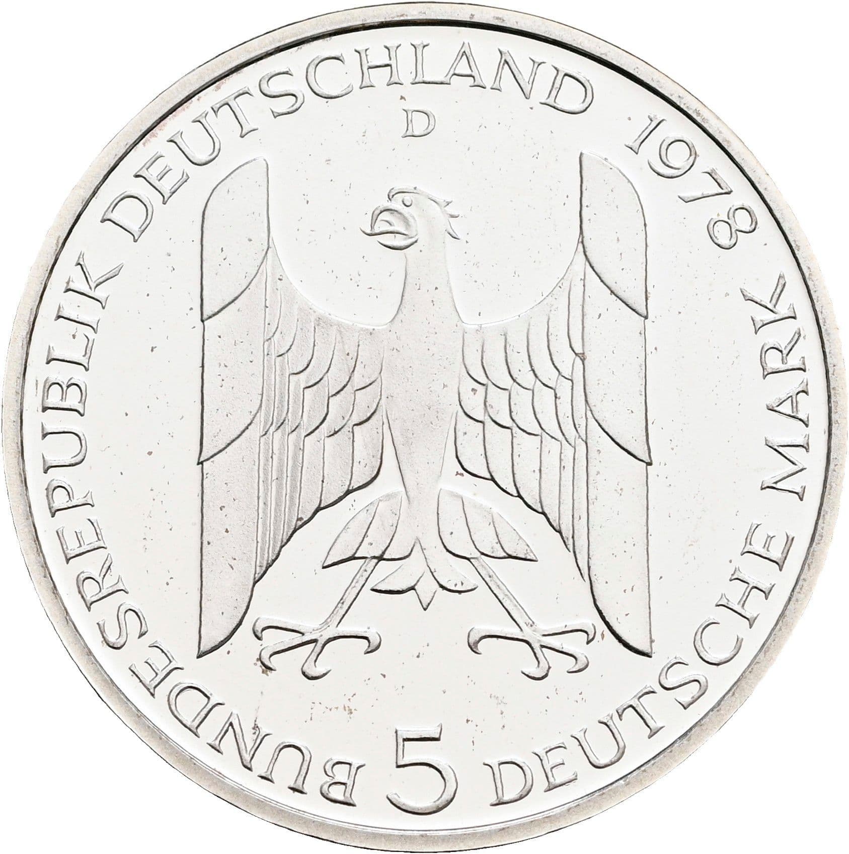 5 Deutsche Mark 1978 D – Rückseite