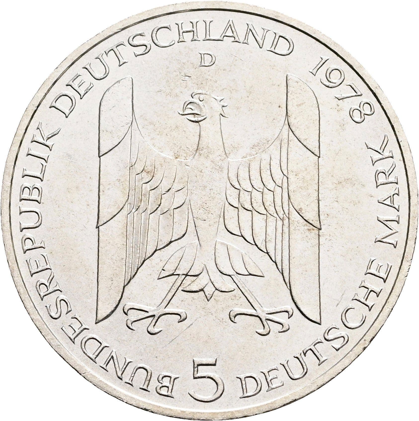 5 Deutsche Mark 1978 D – Rückseite
