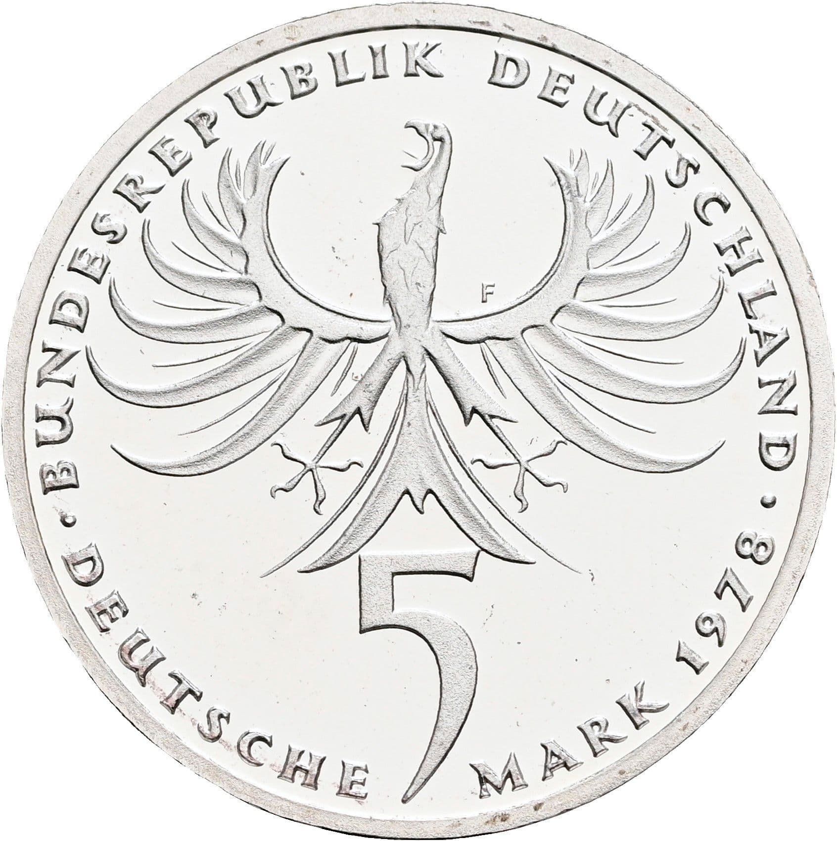 5 Deutsche Mark 1978 F – Rückseite