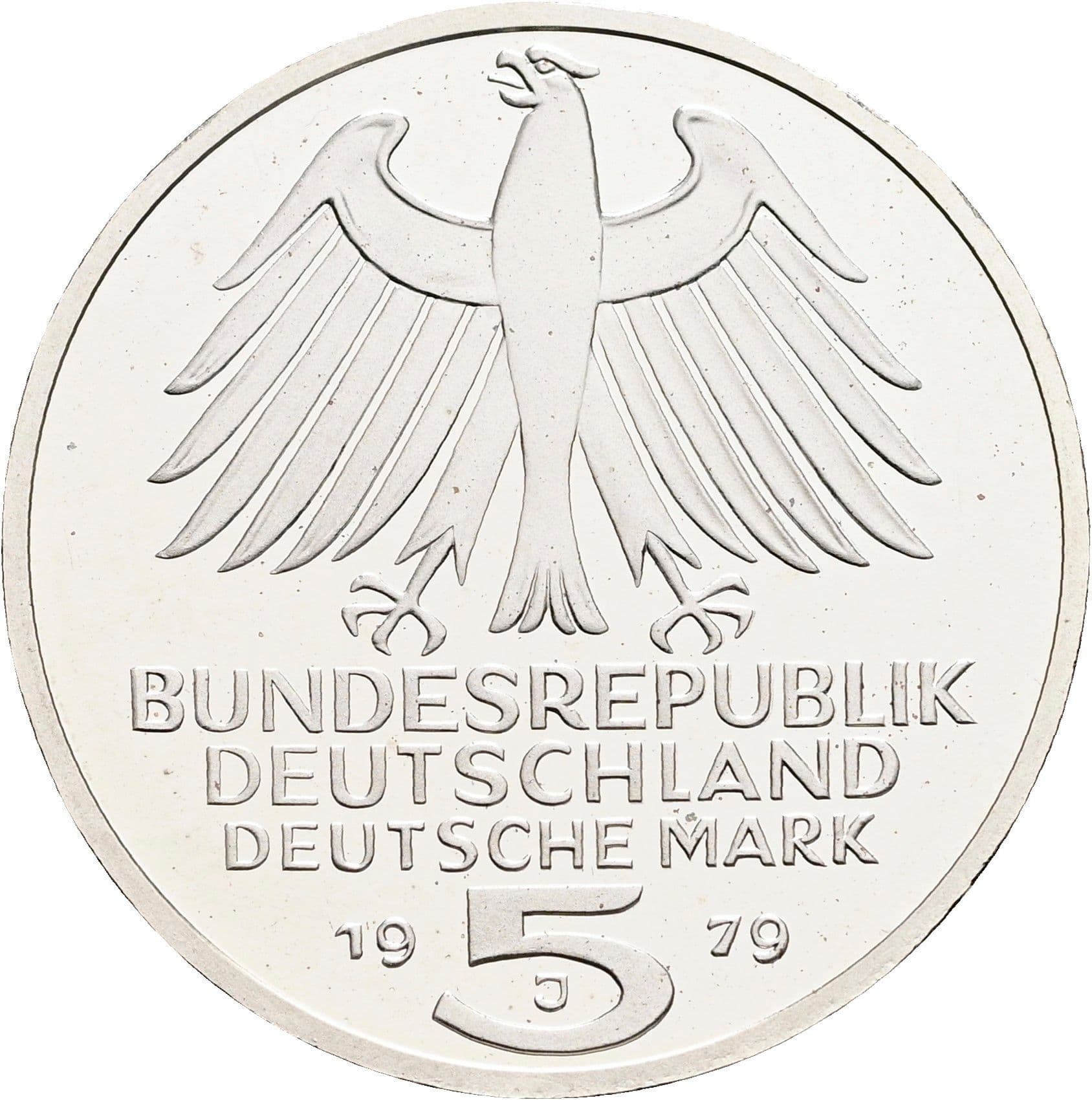5 Deutsche Mark 1979 J – Rückseite
