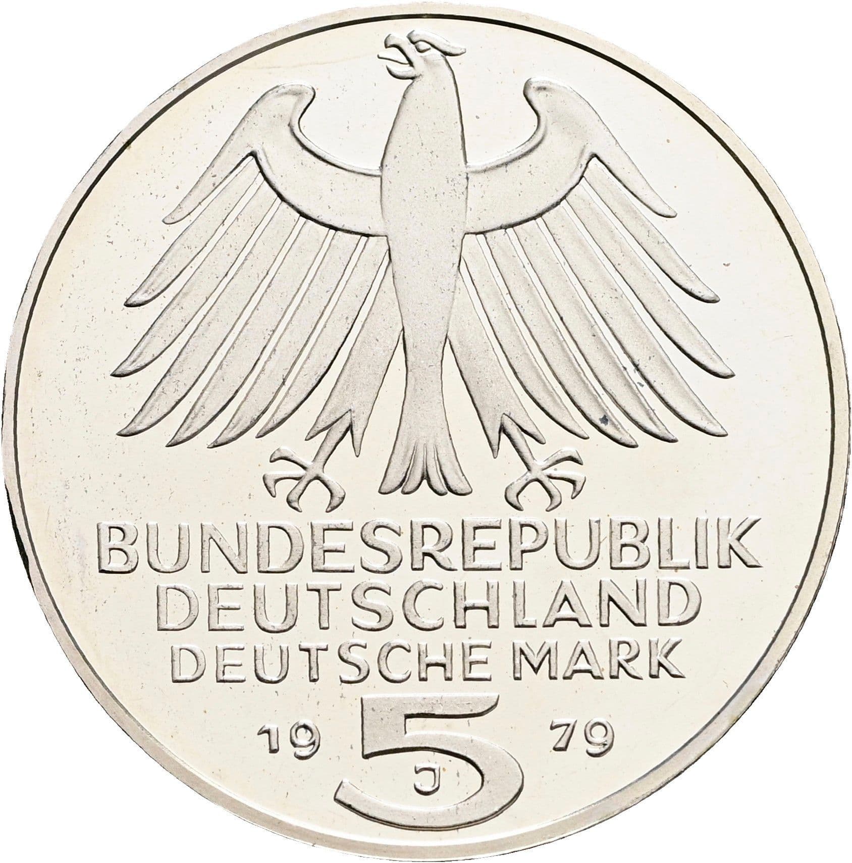 5 Deutsche Mark 1979 J – Rückseite
