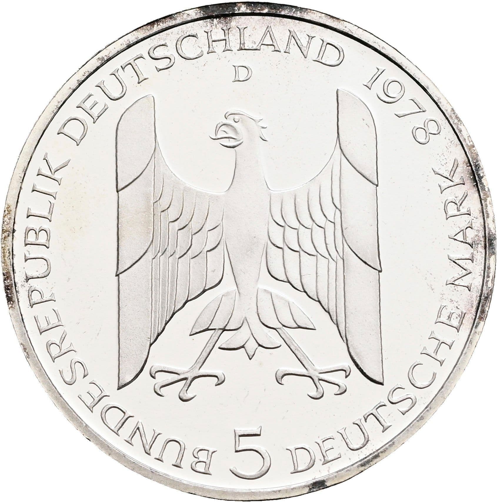 5 Deutsche Mark 1978 D – Rückseite