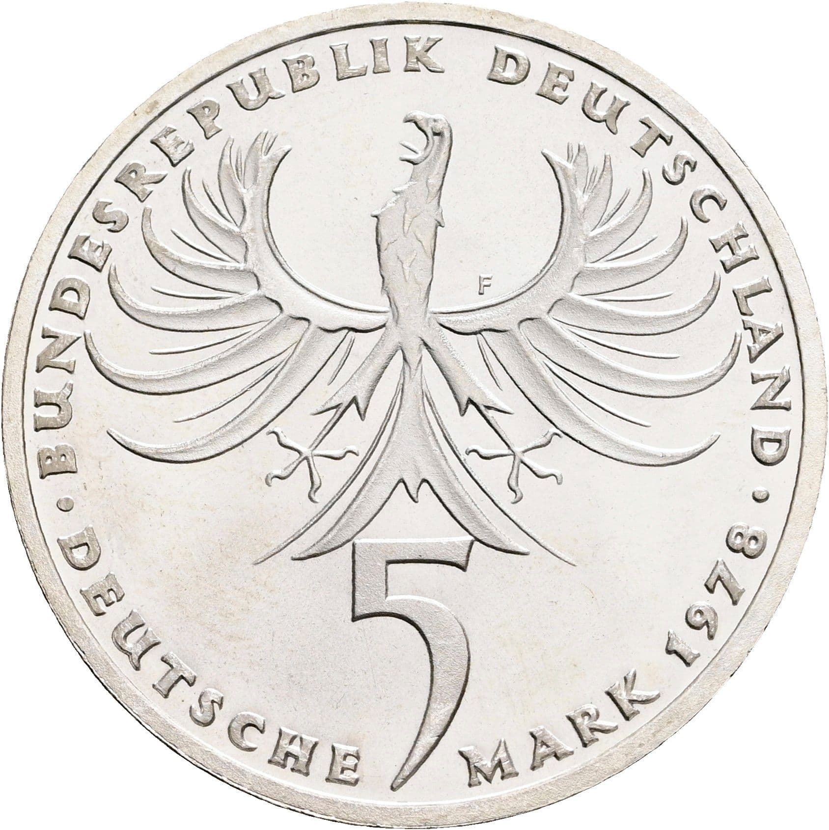 5 Deutsche Mark 1978 F – Rückseite