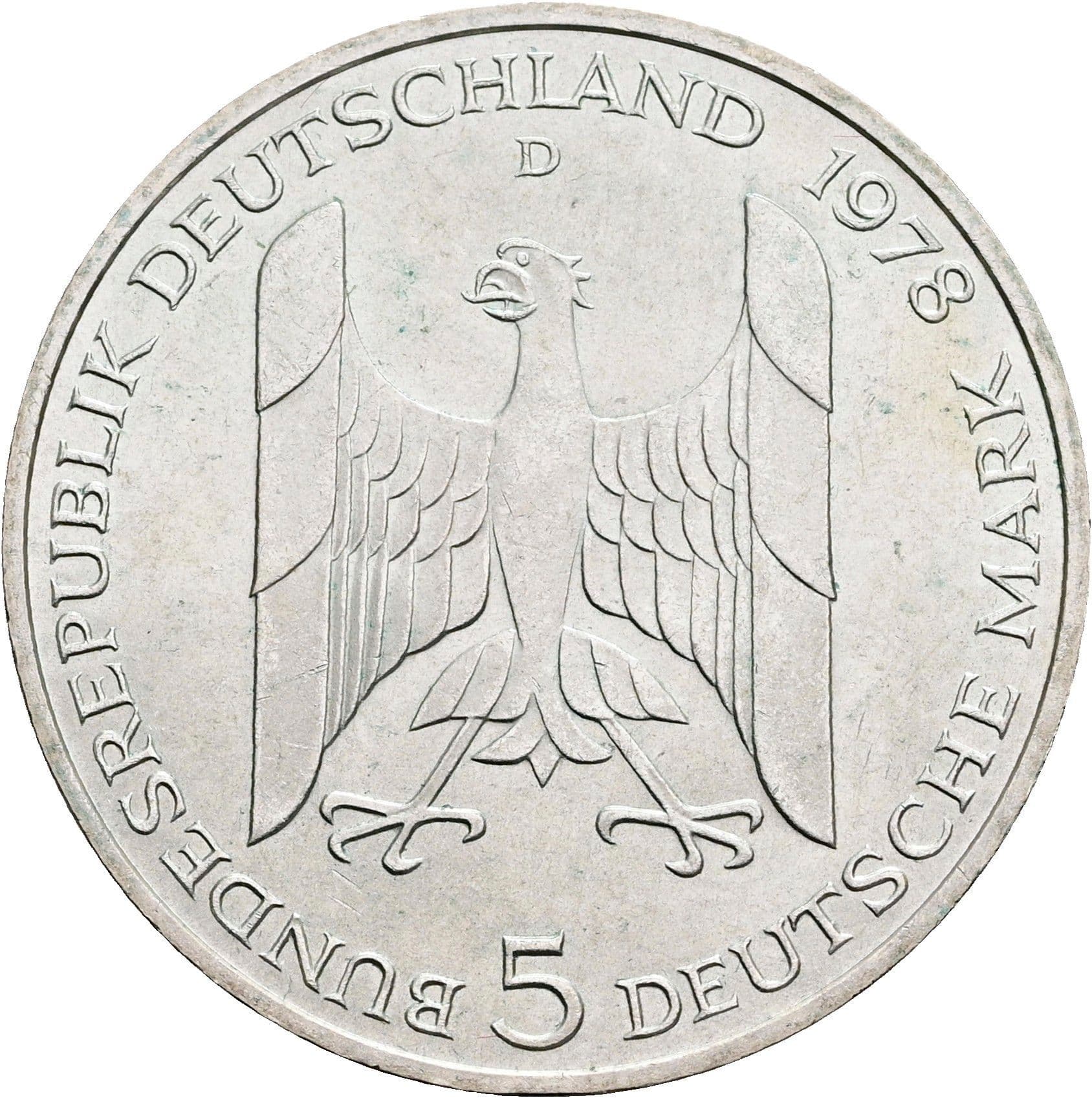 5 Deutsche Mark 1978 D – Rückseite