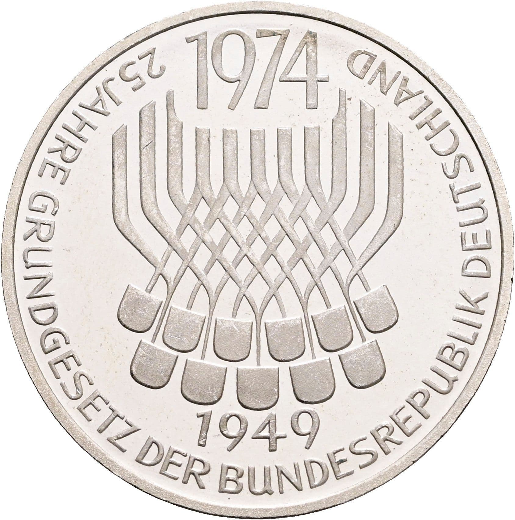 5 Deutsche Mark 1974 F – Vorderseite