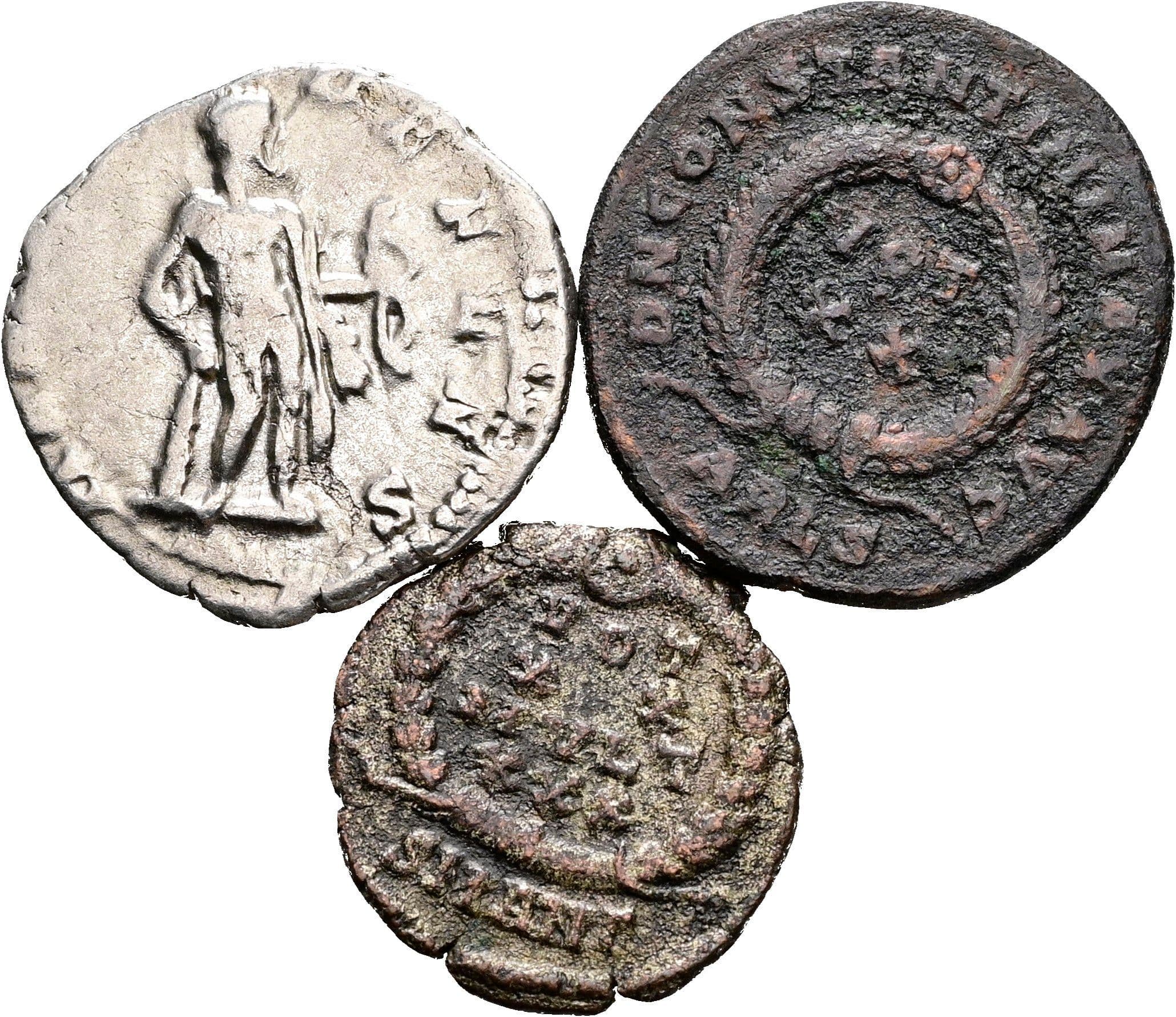 Lot Denar und 2x Folles – Rückseite