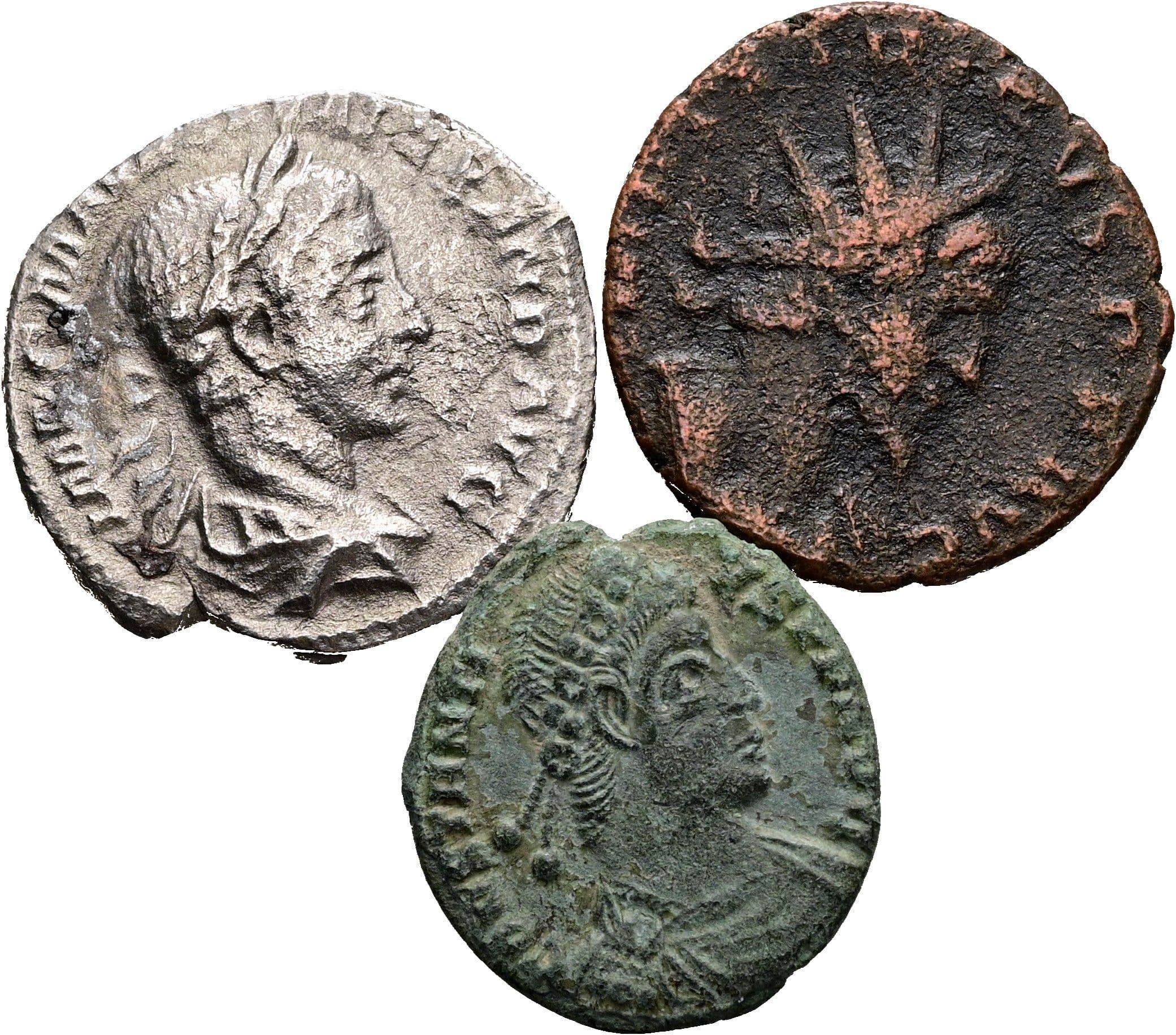 Lot Denar, reduzierter Antoninian, Follis – Vorderseite