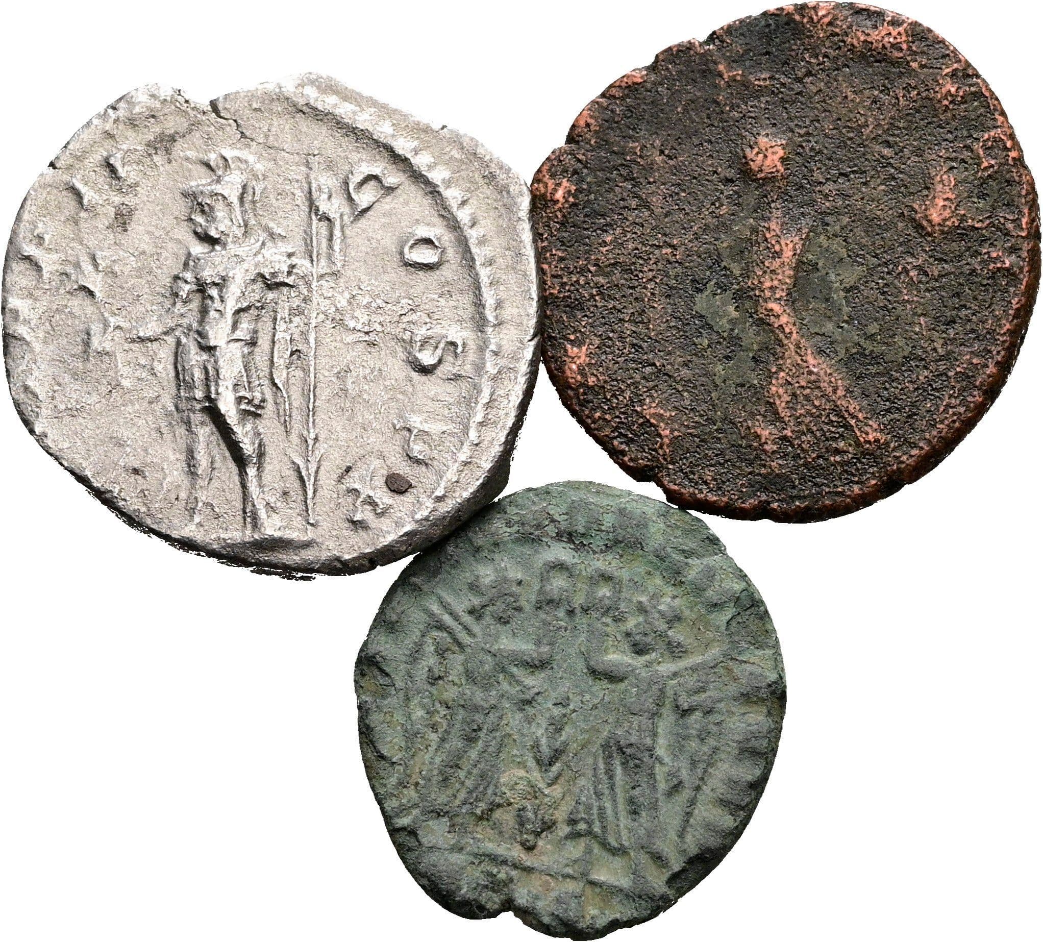 Lot Denar, reduzierter Antoninian, Follis – Rückseite