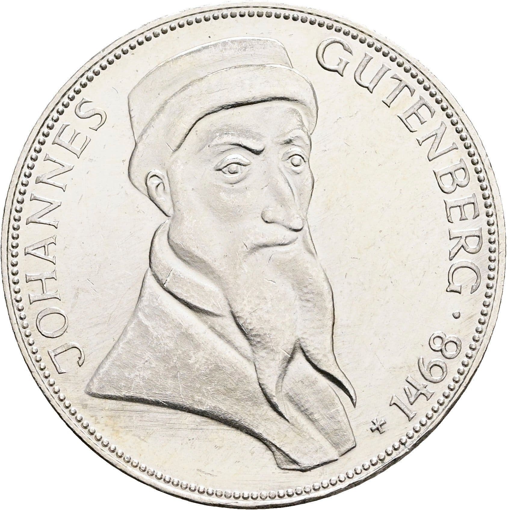 5 Deutsche Mark 1968 G – Vorderseite