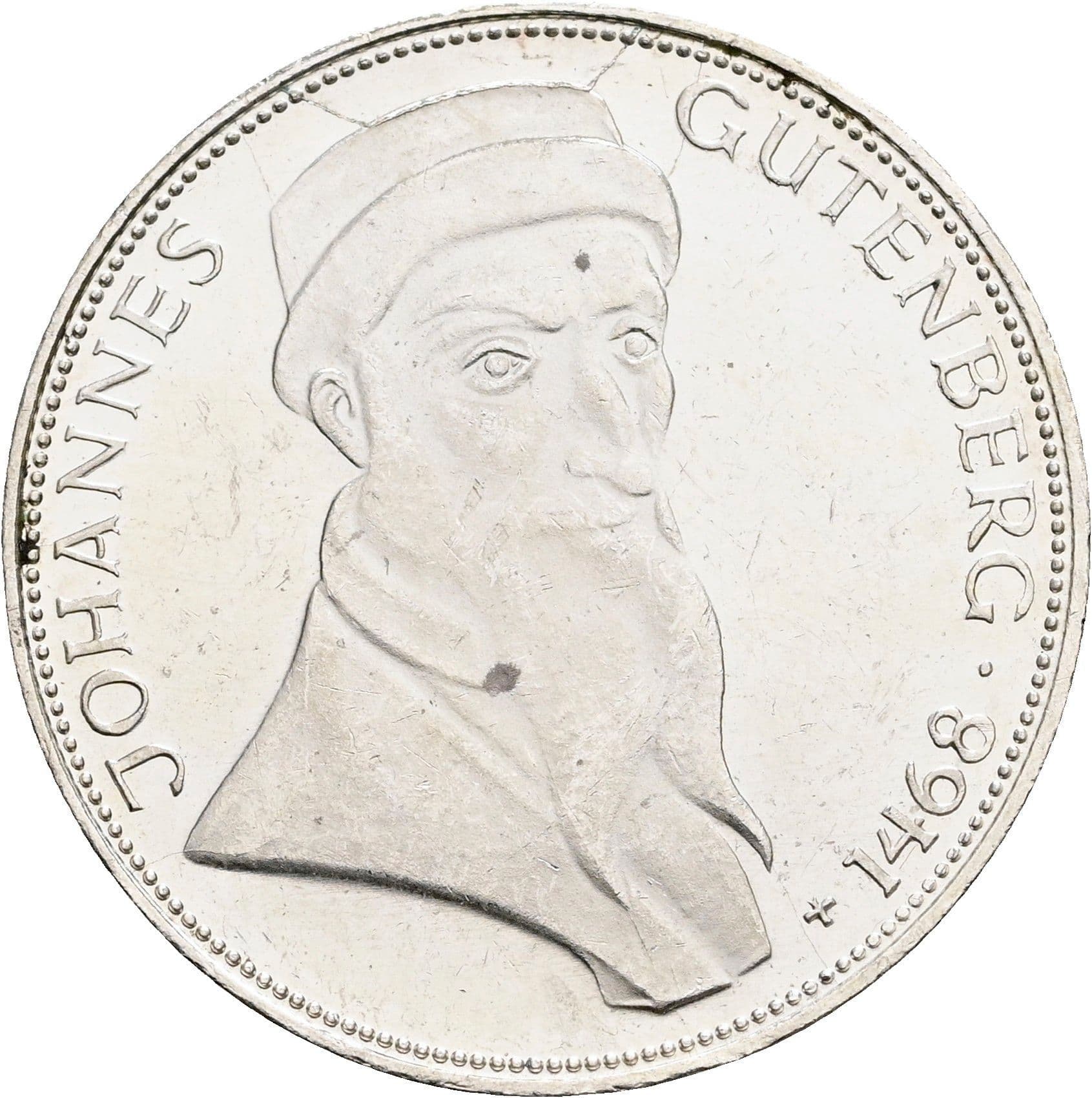 5 Deutsche Mark 1968 G – Vorderseite