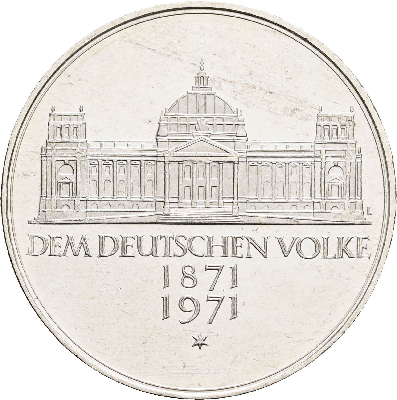 5 Deutsche Mark 1971 G – Vorderseite