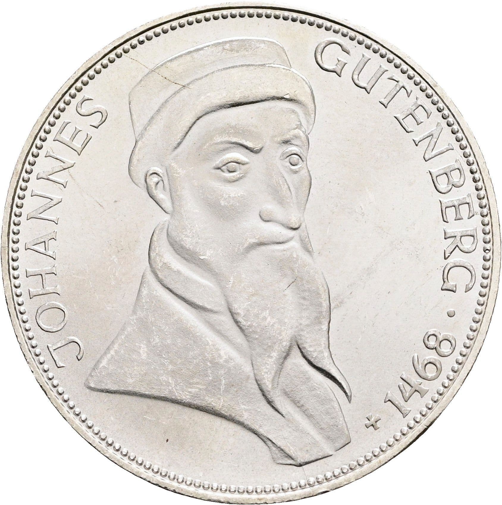 5 Deutsche Mark 1968 G – Vorderseite