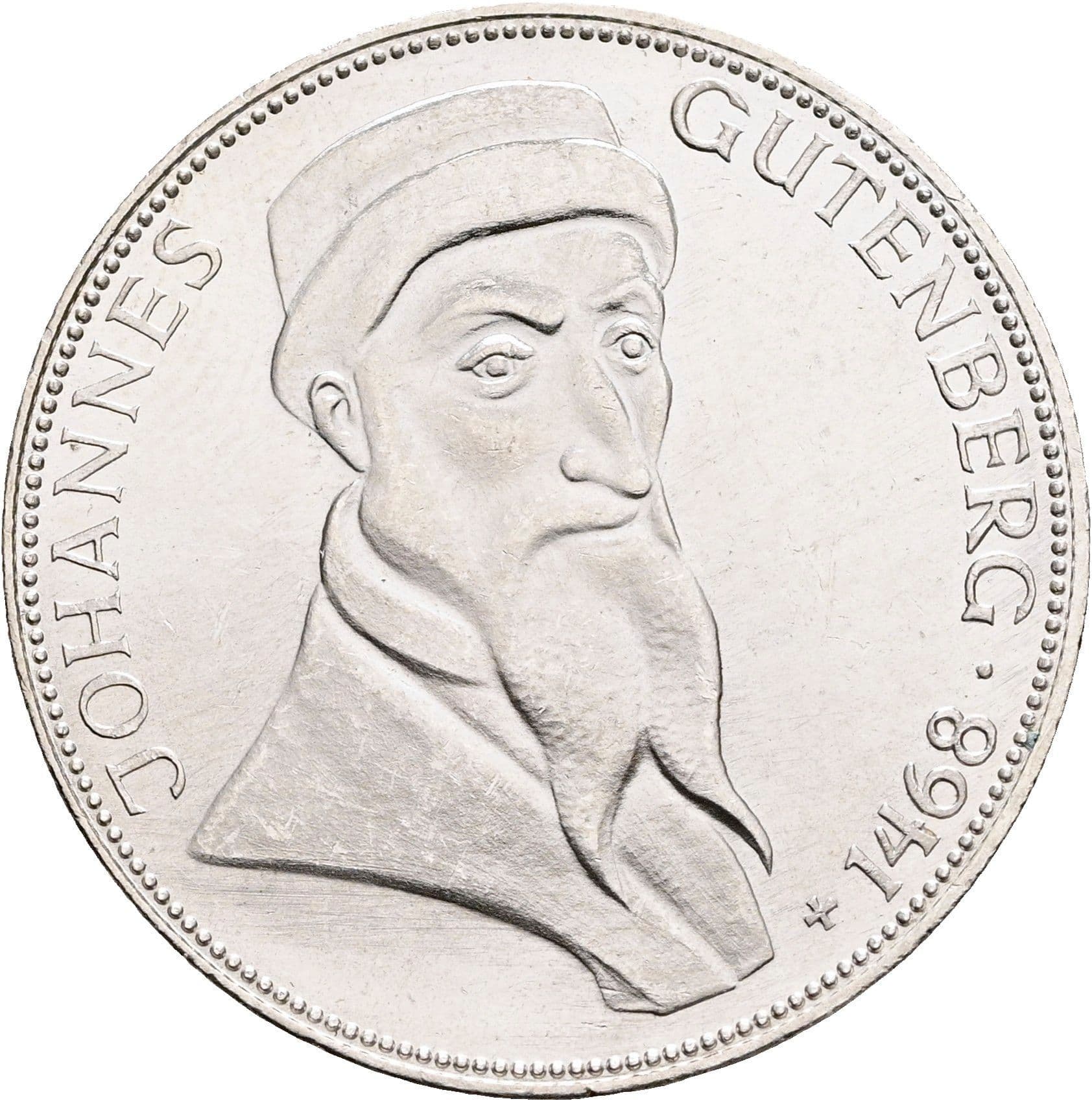 5 Deutsche Mark 1968 G – Vorderseite