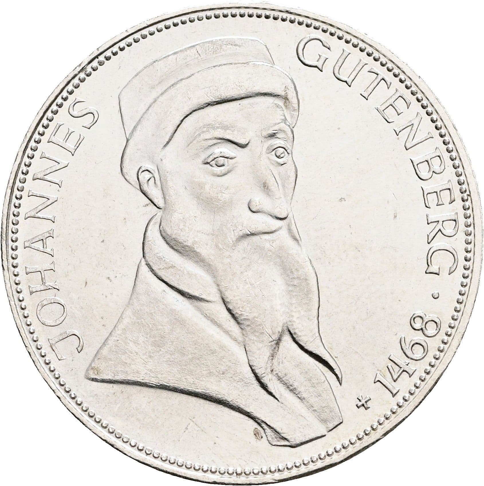 5 Deutsche Mark 1968 G – Vorderseite