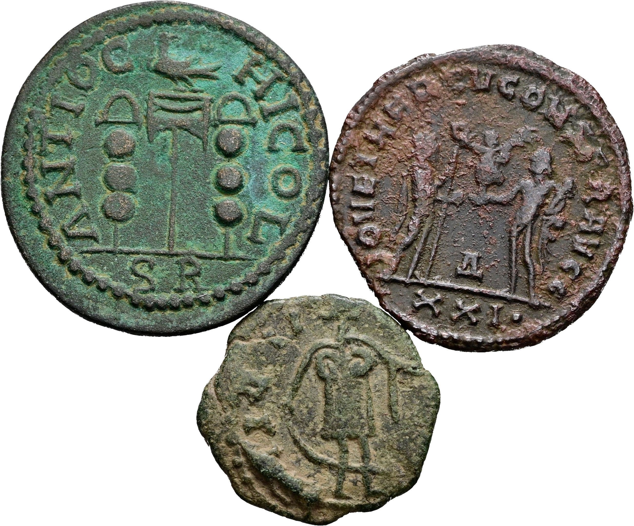 Lot Mittelbronze Antiochia und 2x Antoniniane – Rückseite