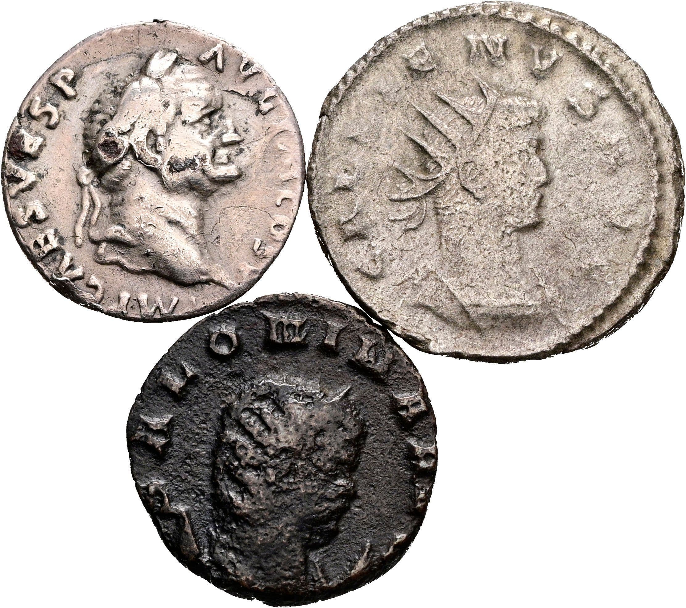 Lot Antoninian, Antoninian reduziert, Denar subareat – Vorderseite