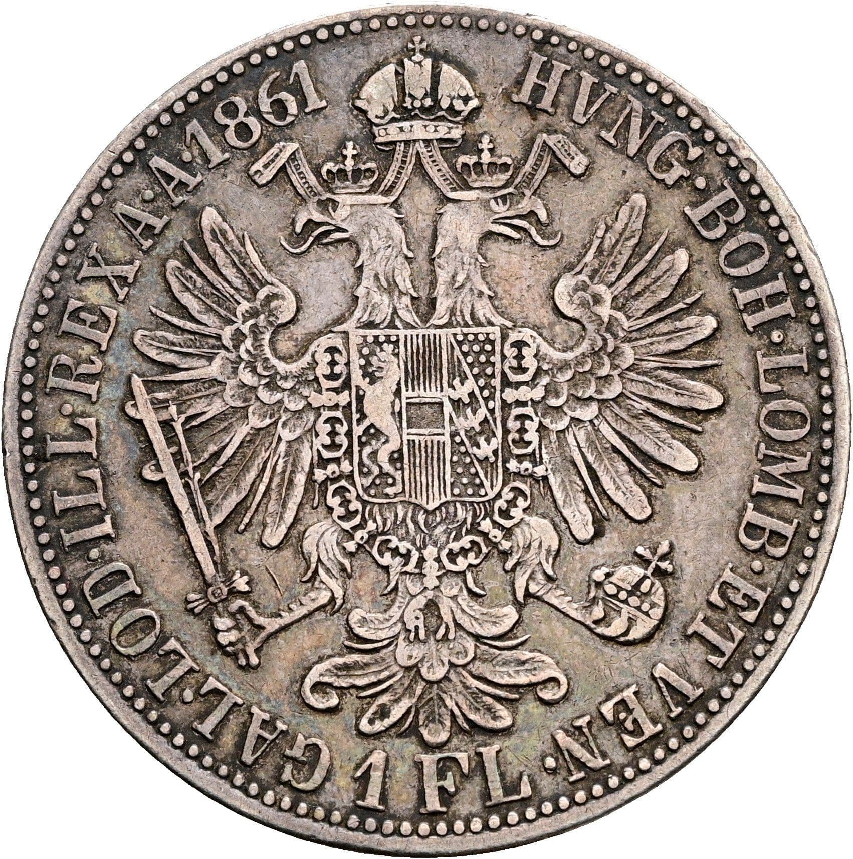1 Gulden Franz Joseph I. 1848-1916 1861 A – Rückseite
