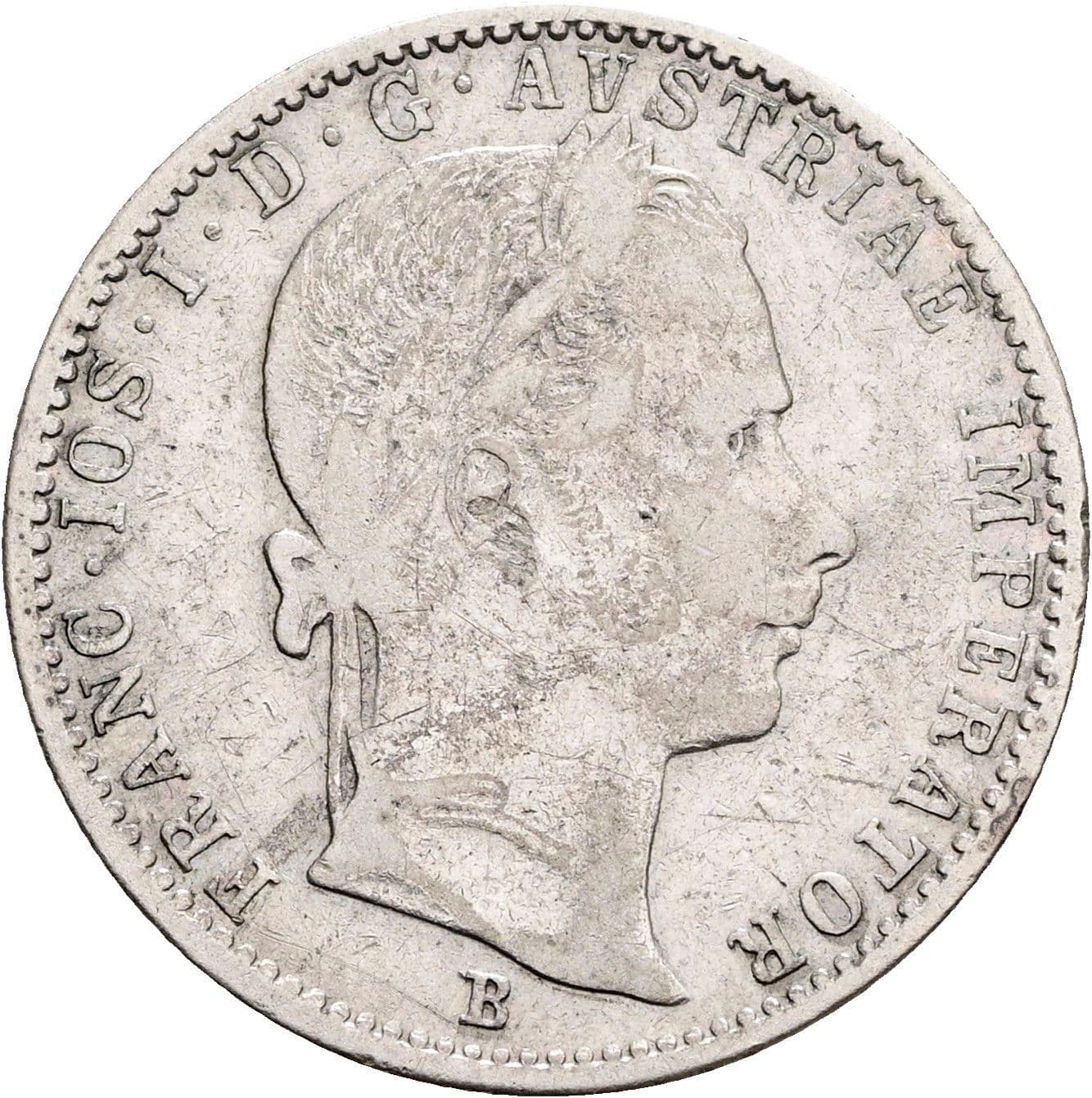 1/4 Gulden Franz Joseph I. 1848-1916 1860 B – Vorderseite