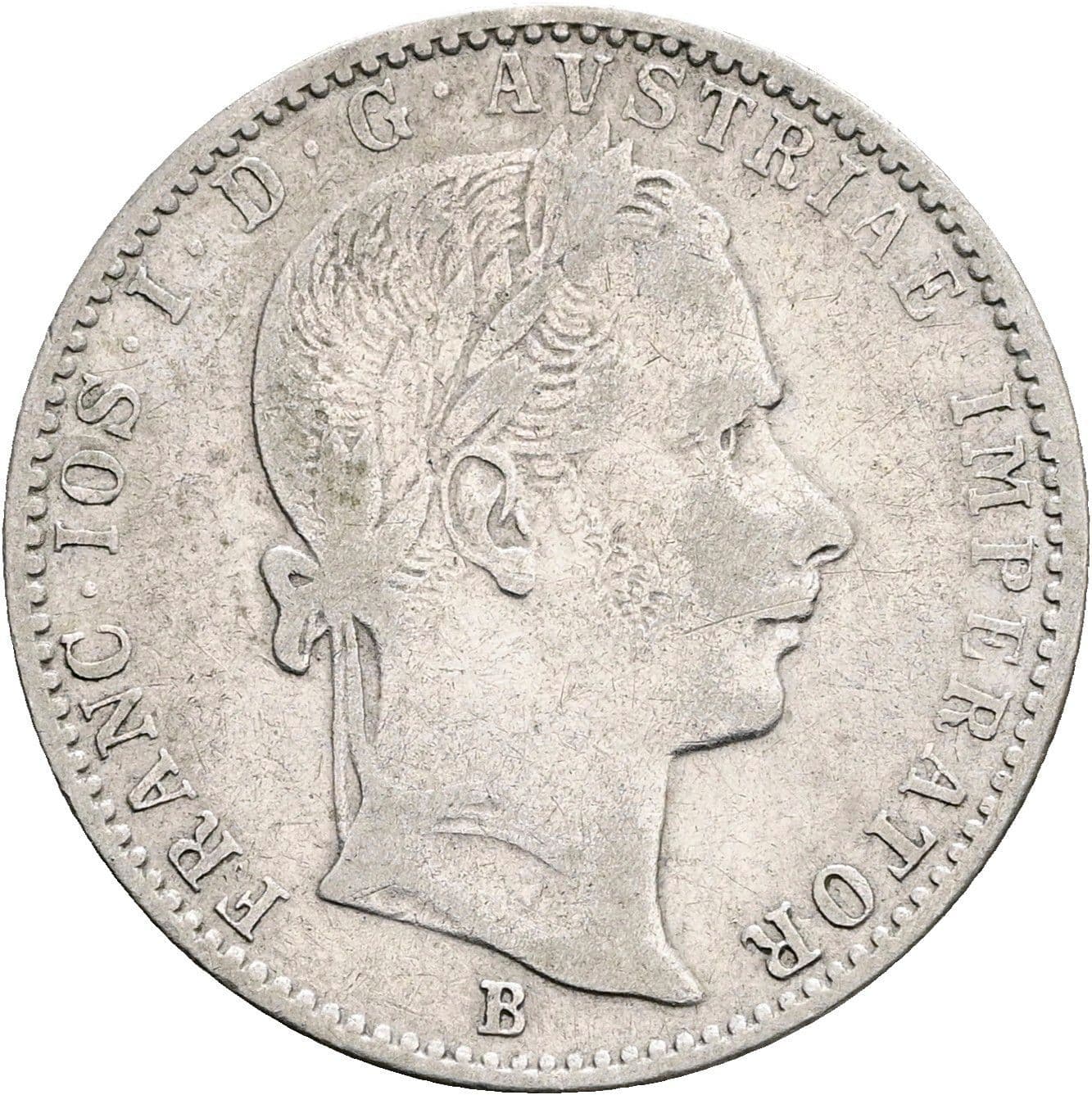 1/4 Gulden Franz Joseph I. 1848-1916 1860 B – Vorderseite