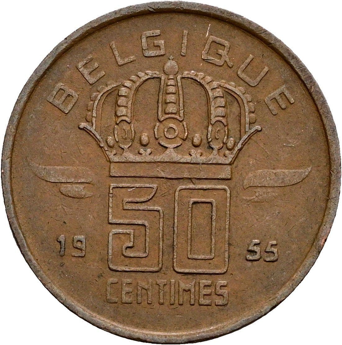 50 Centimes 1955 – Rückseite
