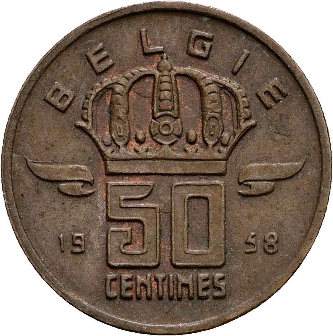 50 Centimes 1958 – Rückseite