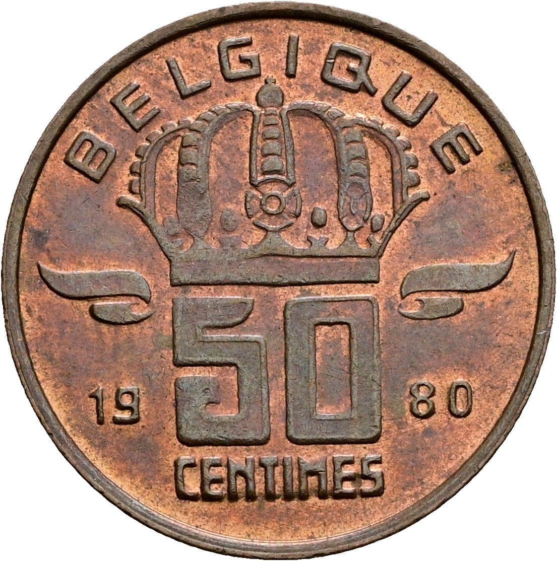 50 Centimes 1980 – Rückseite