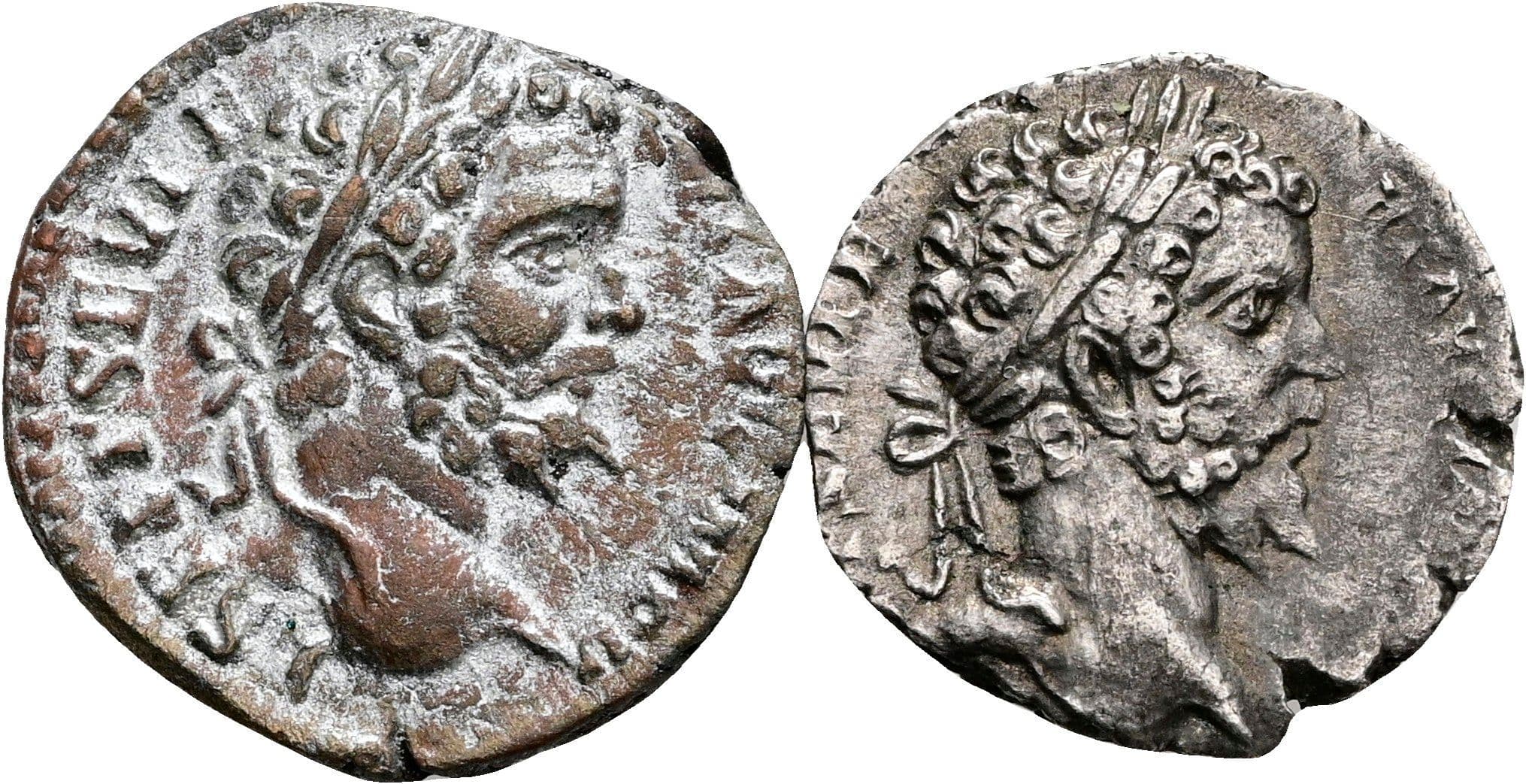 Lot 2 Stück Denare Septimius Severus 193-211 AC – Vorderseite