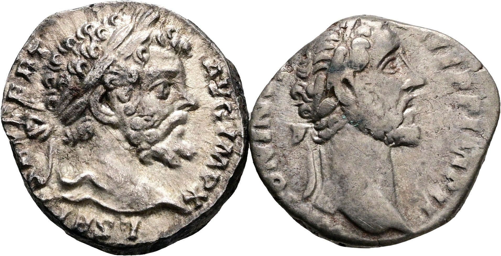 Lot 2 Stück Denare Antoninus Pius und Septimius Severus – Vorderseite