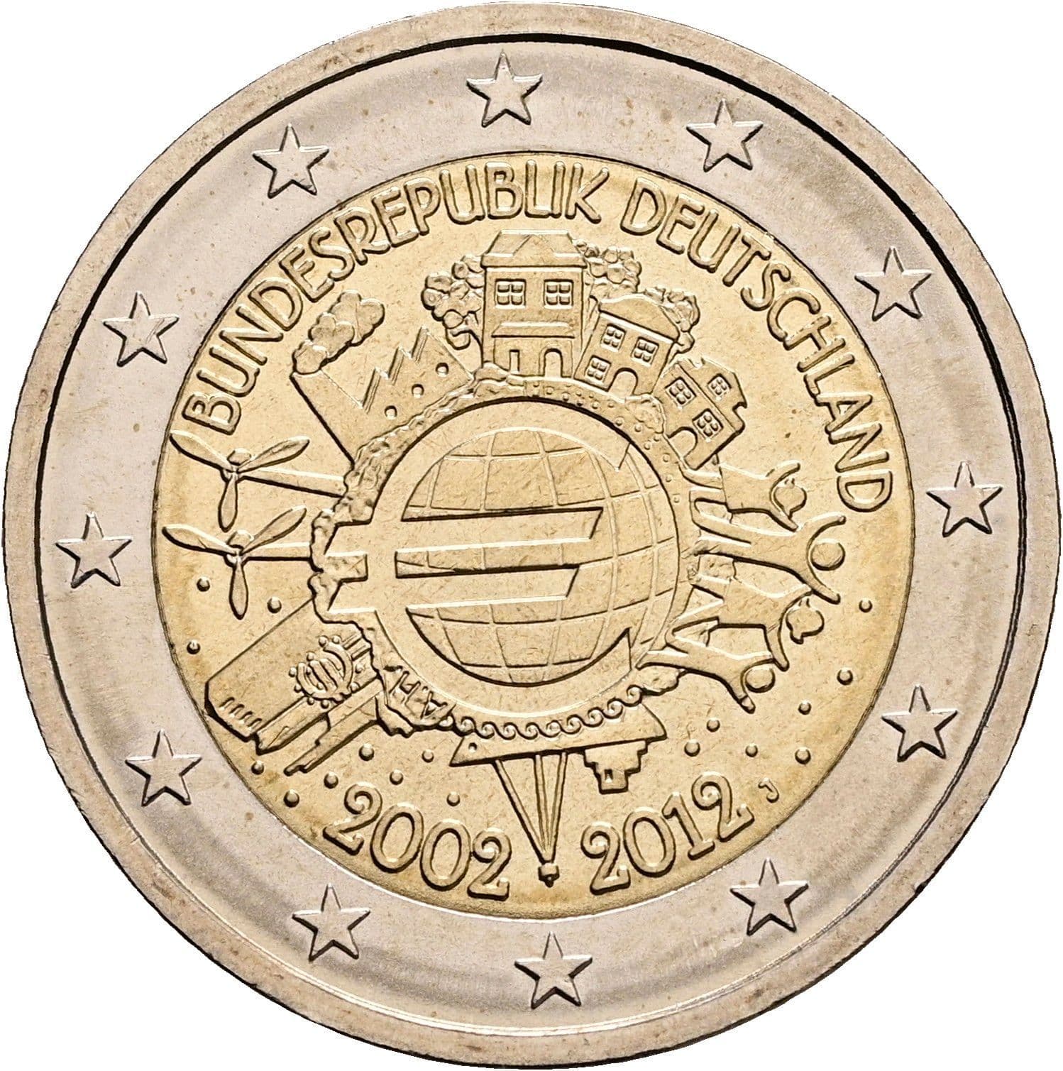 2 Euro 2012 J – Rückseite