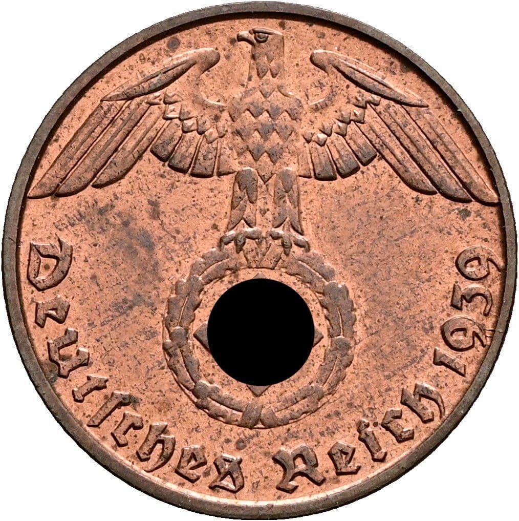 1 Reichspfennig 1939 B – Rückseite