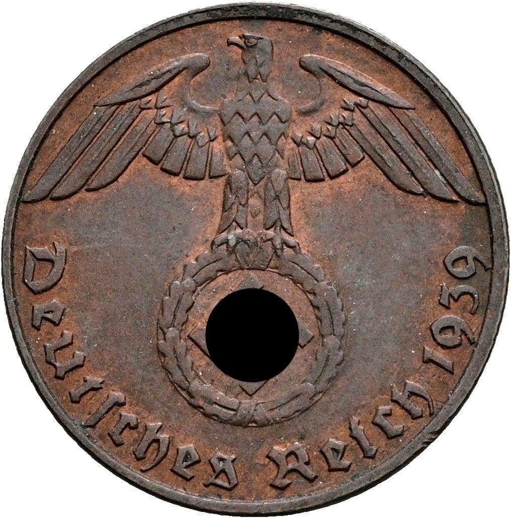 1 Reichspfennig 1939 B – Rückseite
