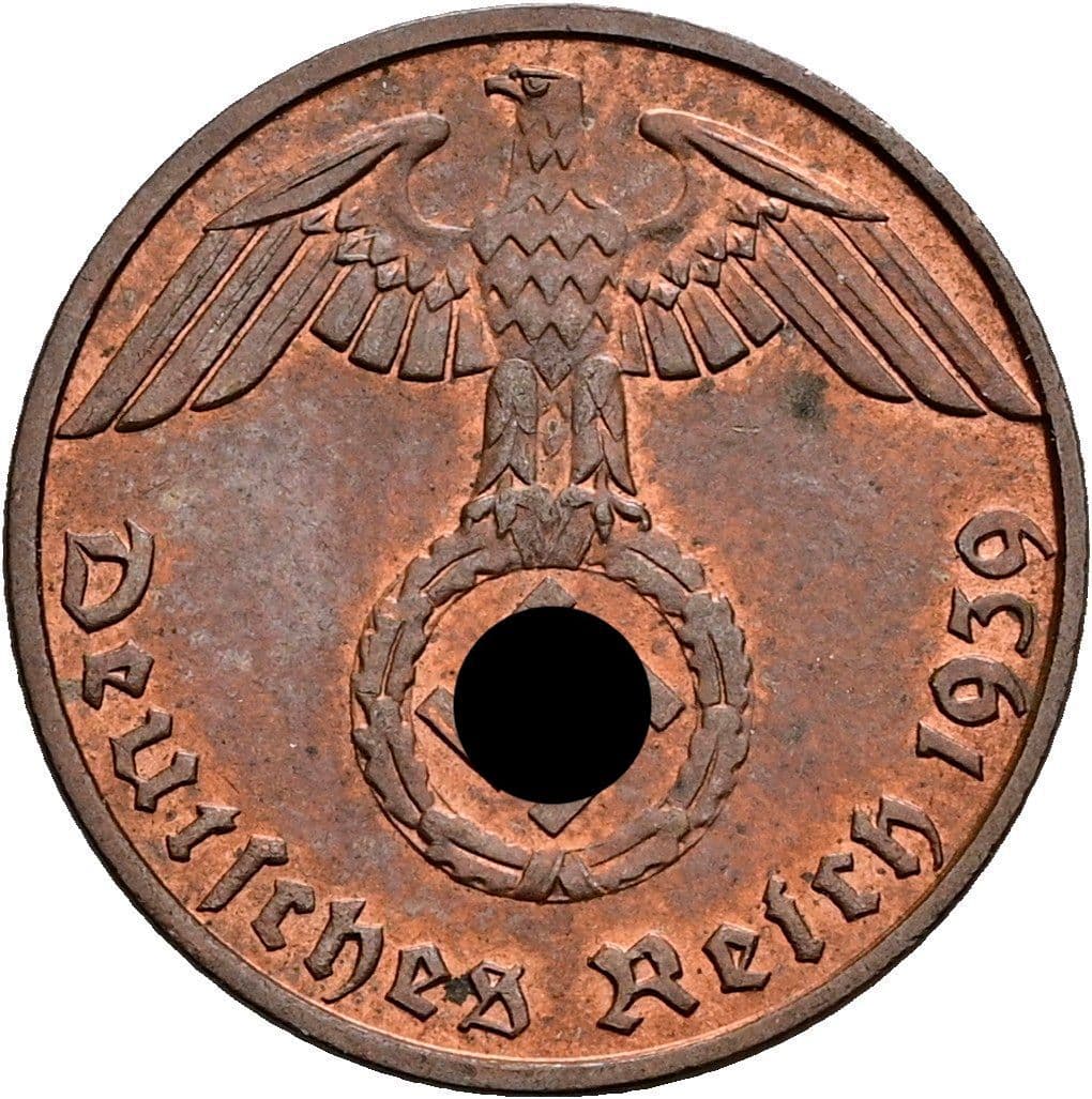 1 Reichspfennig 1939 B – Rückseite