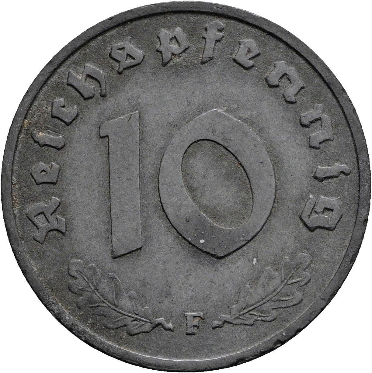 10 Reichspfennig 1945 F – Vorderseite