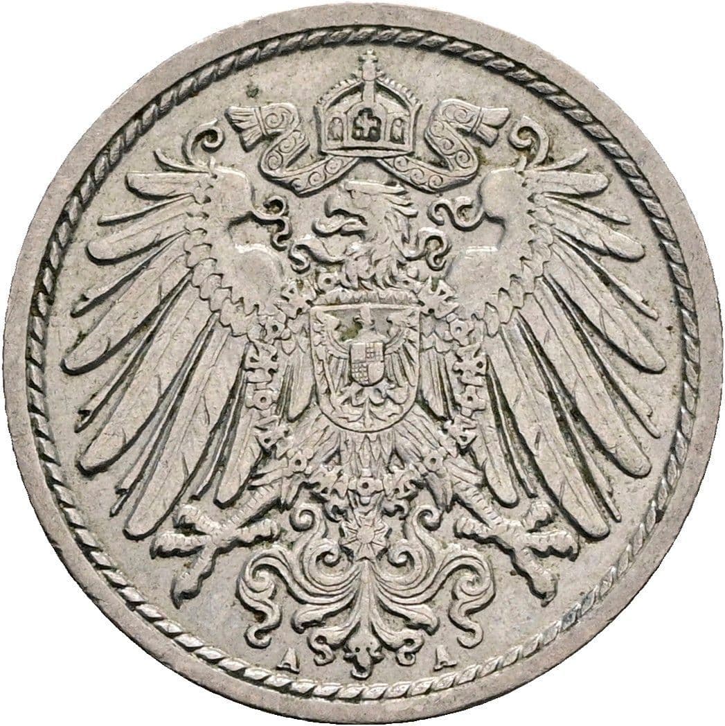 5 Pfennig 1908 A – Rückseite