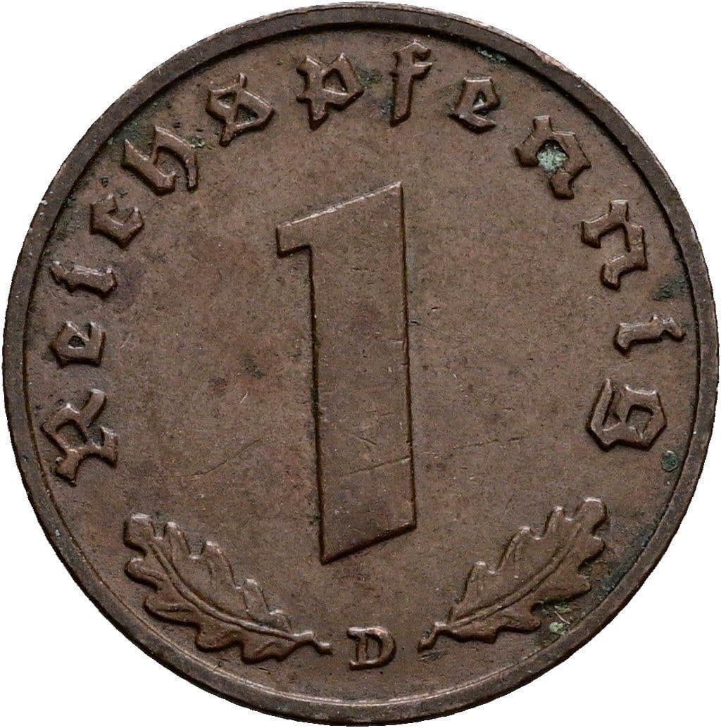 1 Reichspfennig 1938 D – Vorderseite