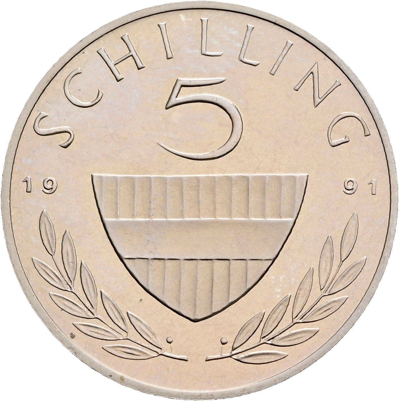 5 Schilling 1991 – Vorderseite