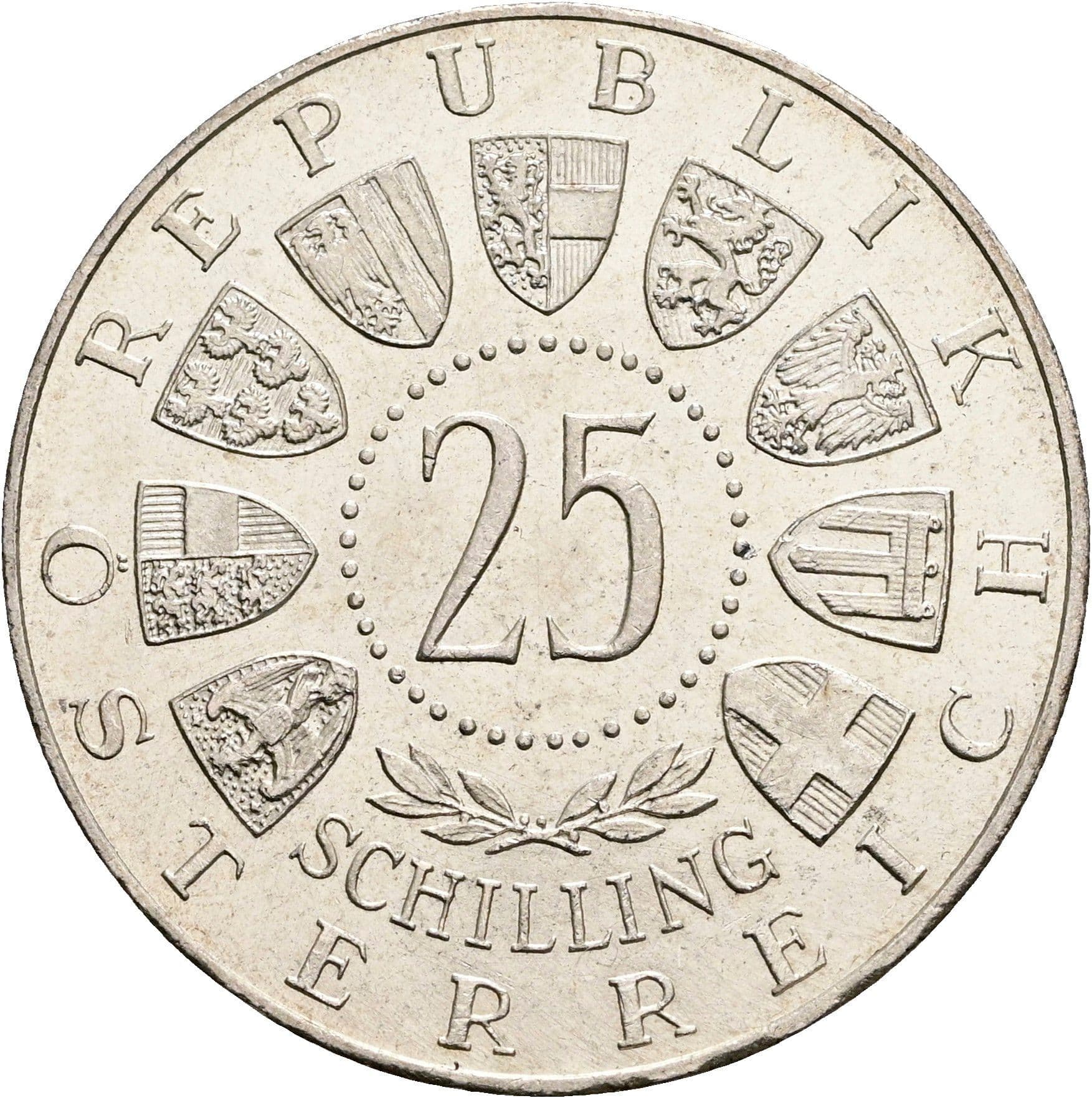 25 Schilling Wien 1955 – Rückseite
